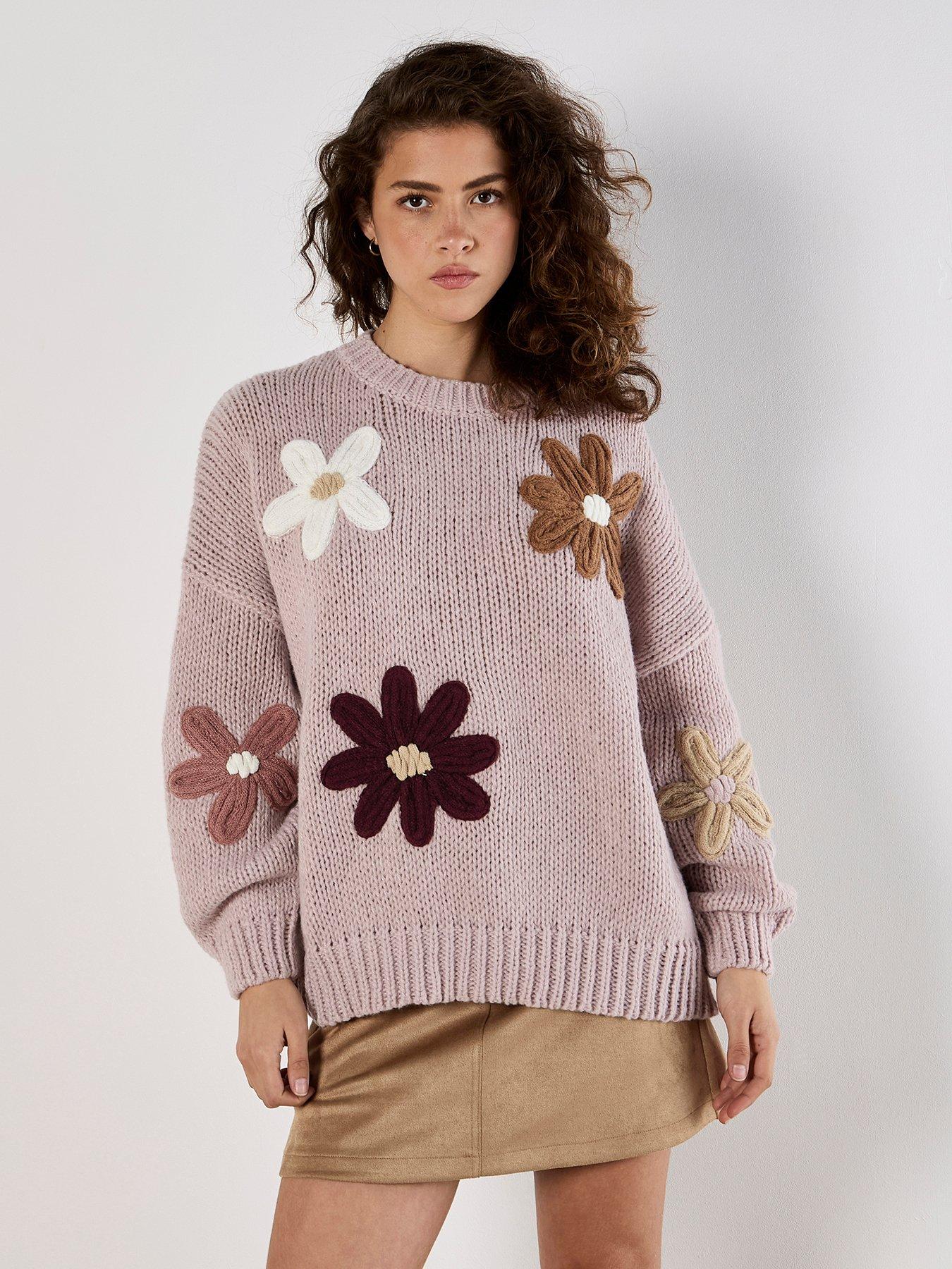 undefined Embroidered Daisies Jumper