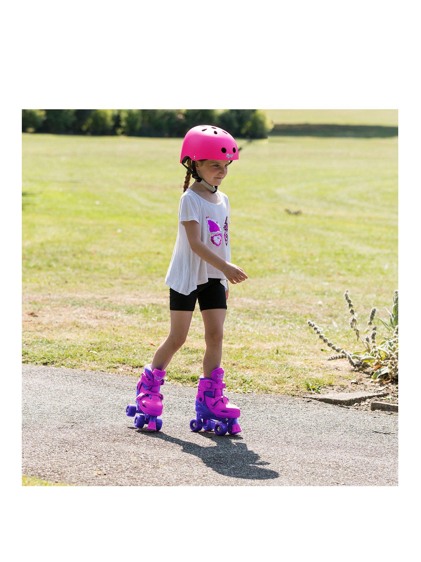 XOOTZ Kids Adjustable Quad Skates - Purple - Small