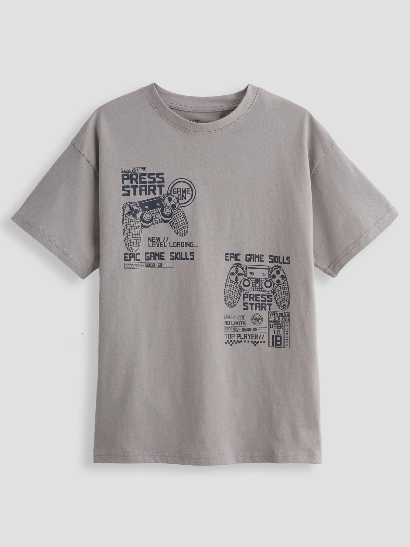 Image 1 of 4 of The Very Collection Boys Multi Slogan Drop Shoulder Tshirt