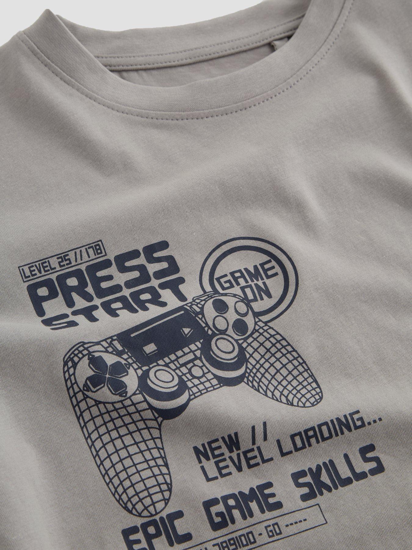 Image 3 of 4 of The Very Collection Boys Multi Slogan Drop Shoulder Tshirt