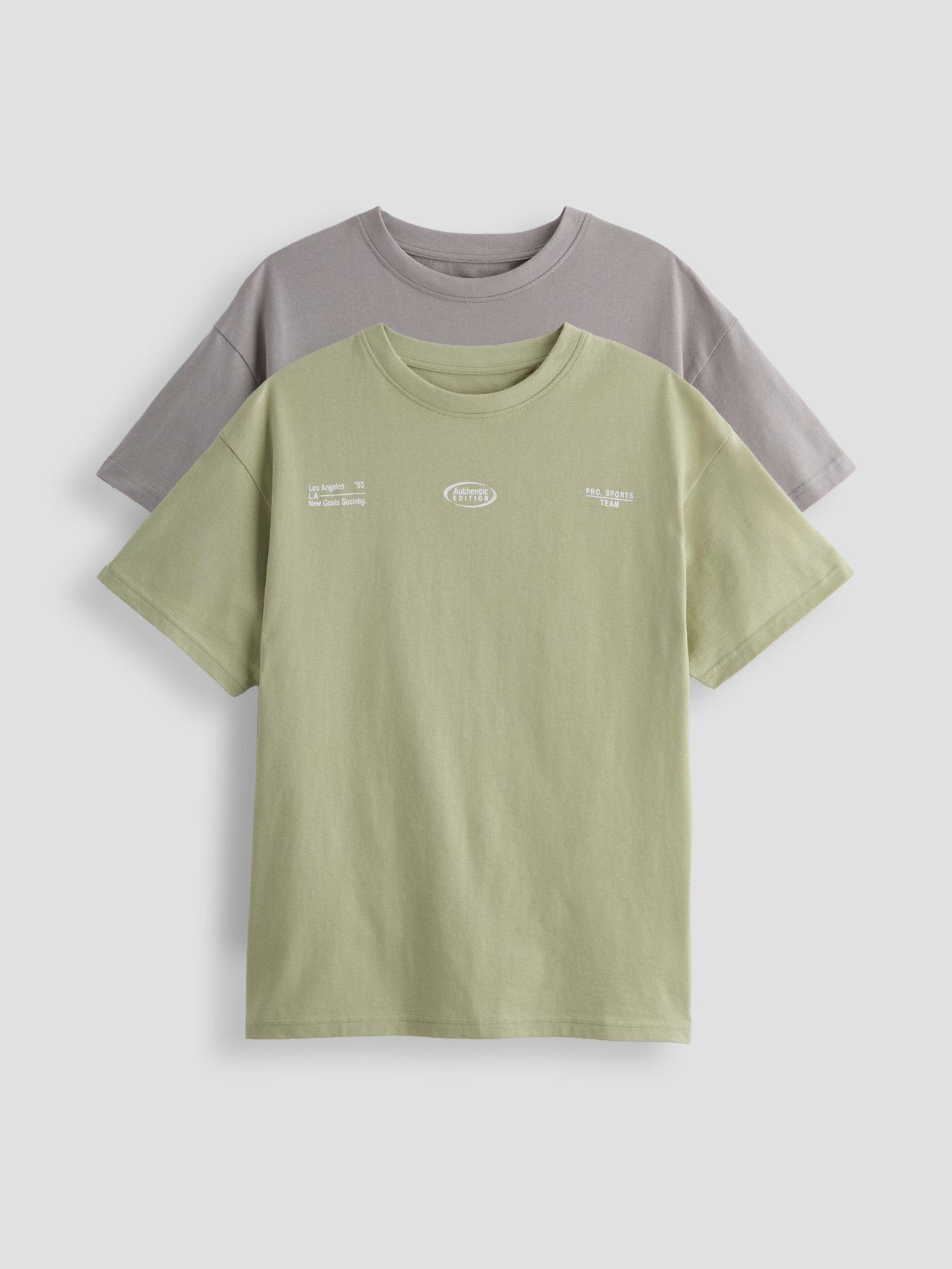The Very Collection Boys 2 Multi Slogan Drop Shoulder Tshirt