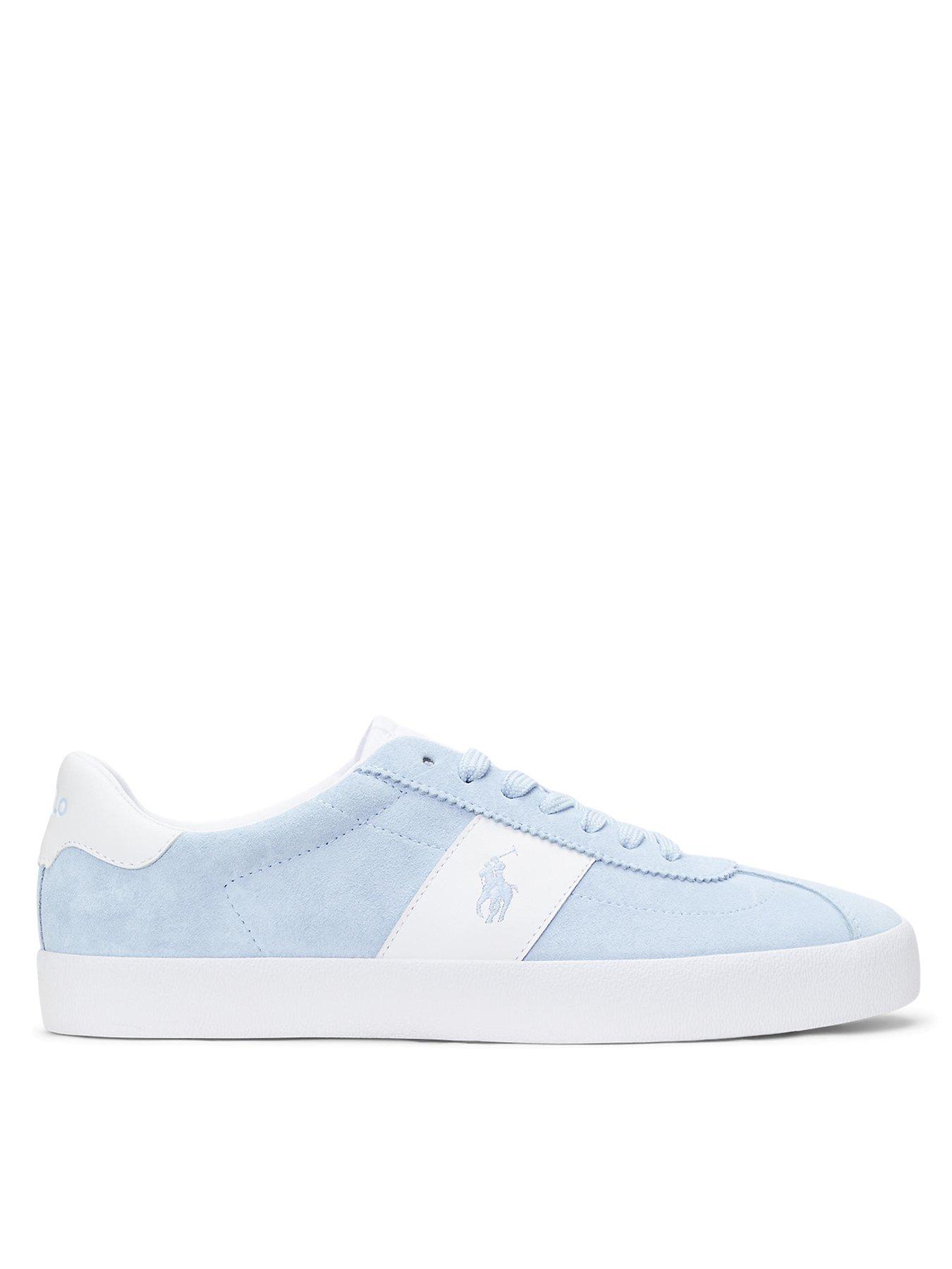 Polo Ralph Lauren Court Vulcan Suede Trainer - Light Blue