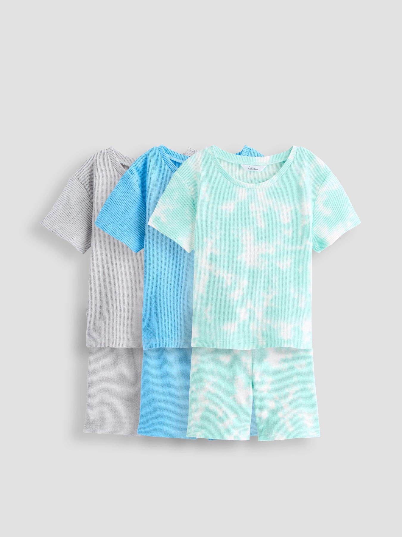 The Very Collection 3 Pack Tie Dye Textured Pyjama Shortie Set - Multi