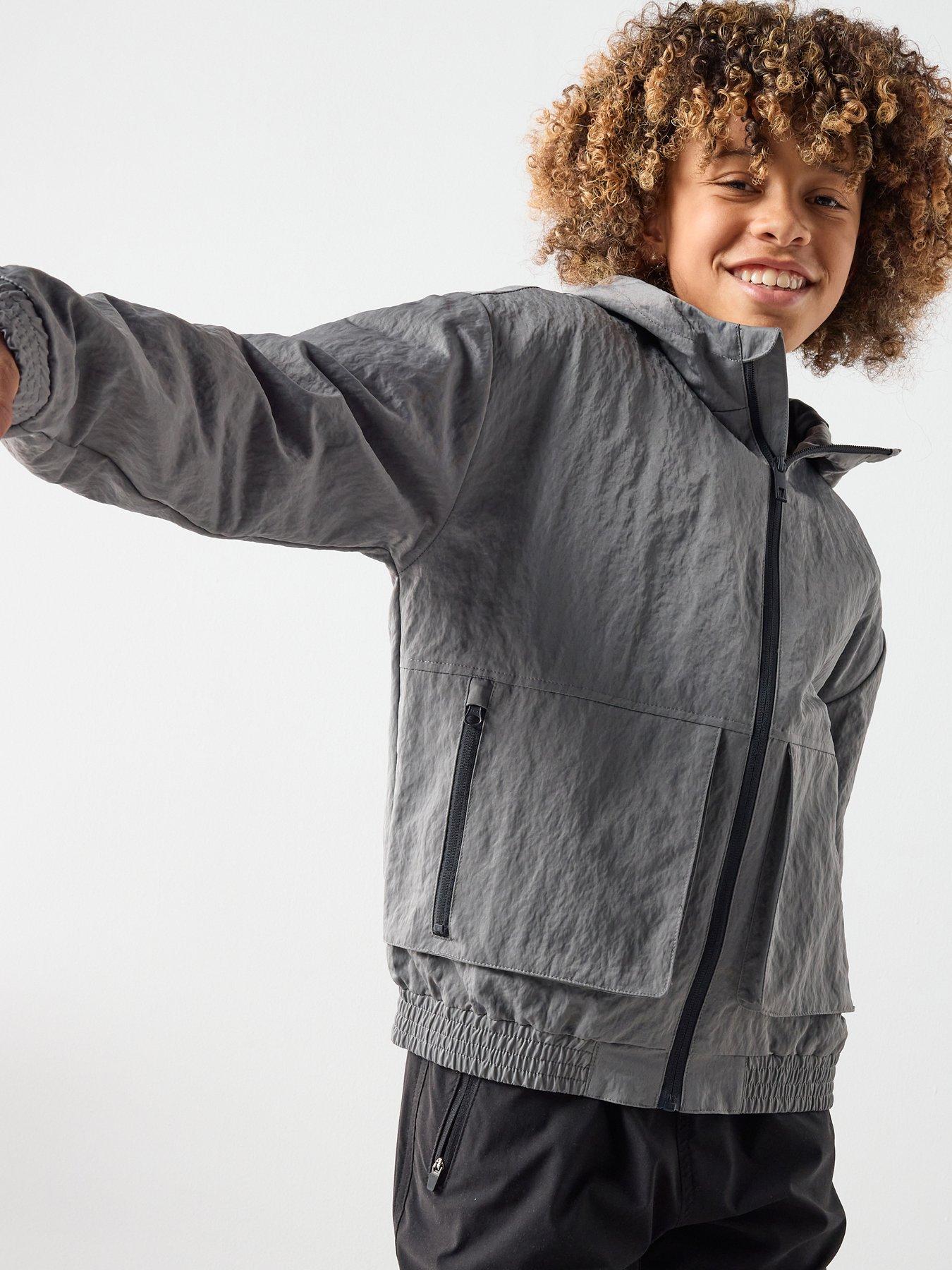 The Very Collection Boys Crinkle Detail Coat - Grey