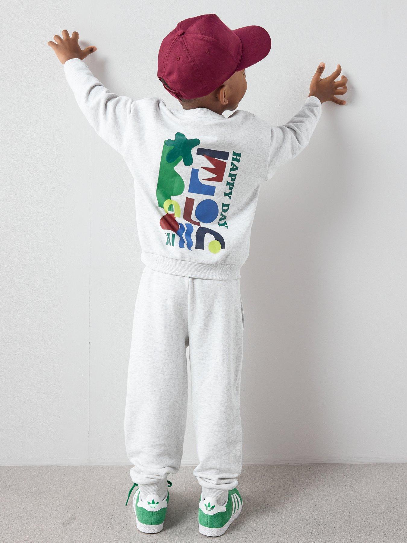 Image 2 of 6 of The Very Collection Boys Back Graphic Sweat And Joggers Outfit Set - Grey