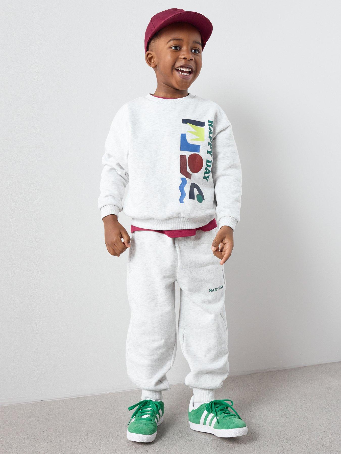 Image 3 of 6 of The Very Collection Boys Back Graphic Sweat And Joggers Outfit Set - Grey