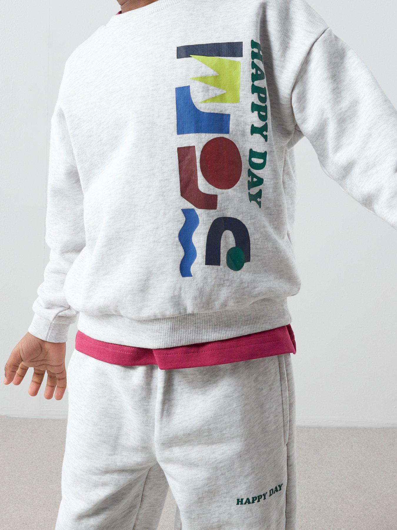 Image 4 of 6 of The Very Collection Boys Back Graphic Sweat And Joggers Outfit Set - Grey