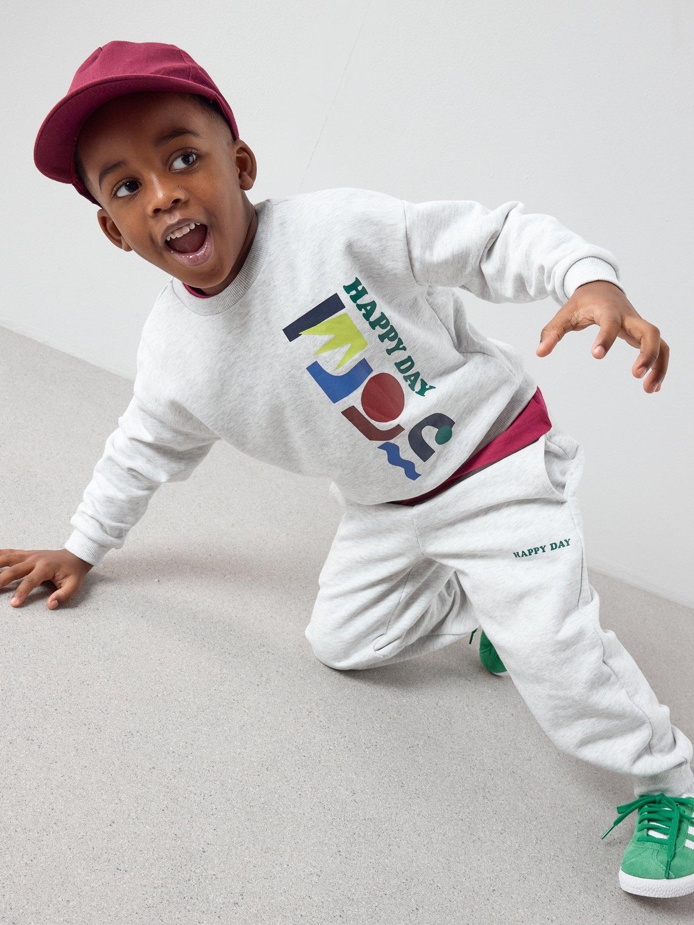 Image 5 of 6 of The Very Collection Boys Back Graphic Sweat And Joggers Outfit Set - Grey