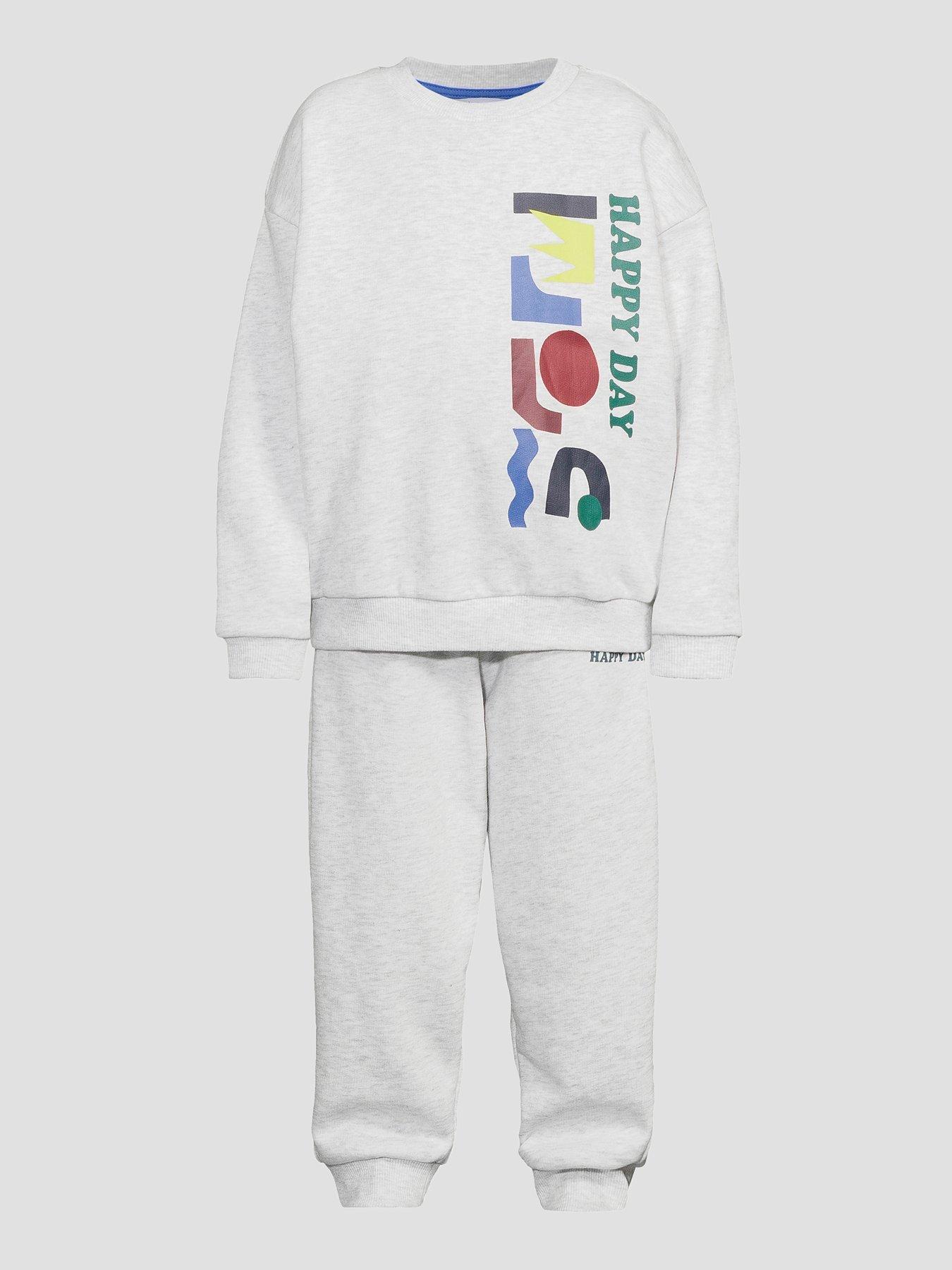 Image 6 of 6 of The Very Collection Boys Back Graphic Sweat And Joggers Outfit Set - Grey