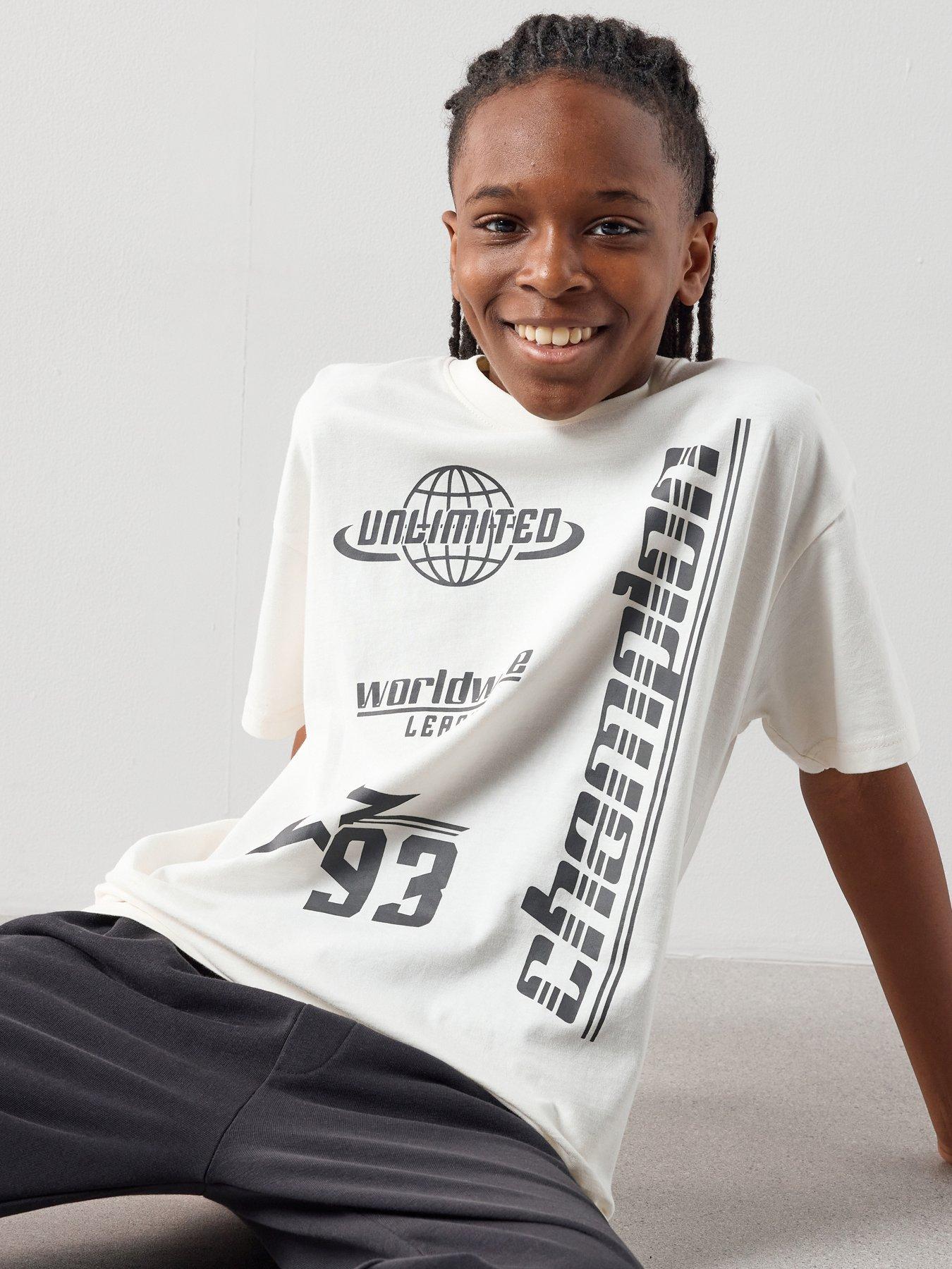 The Very Collection Boys Sport Graphic T-shirt - Cream