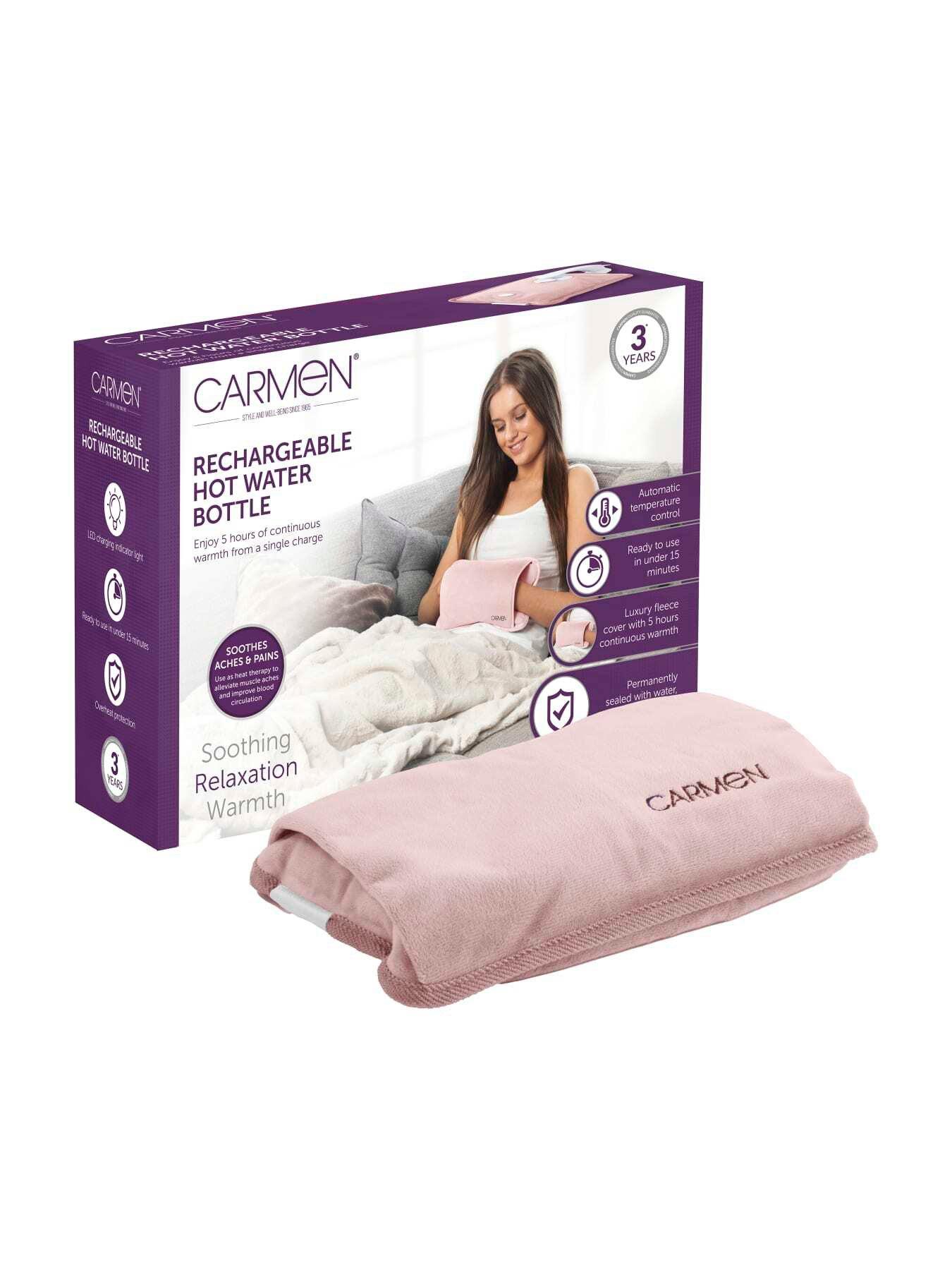 Image 6 of 7 of Carmen Spa Rechargeable Hot Water Bottle- Pink