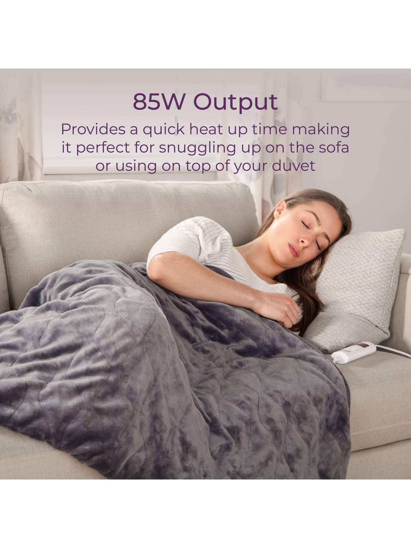  image of carmen-fleece-electric-heated-throw-amp-over-blanket-grey