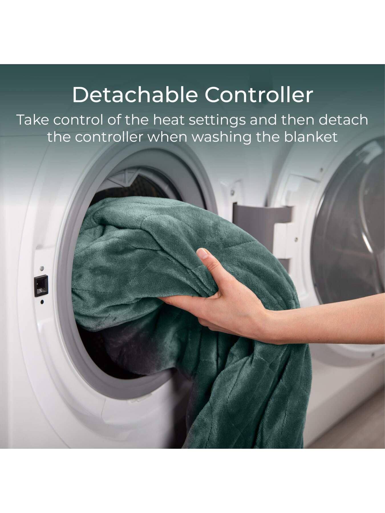 Image 5 of 6 of Carmen Fleece Electric Over Blanket- Teal