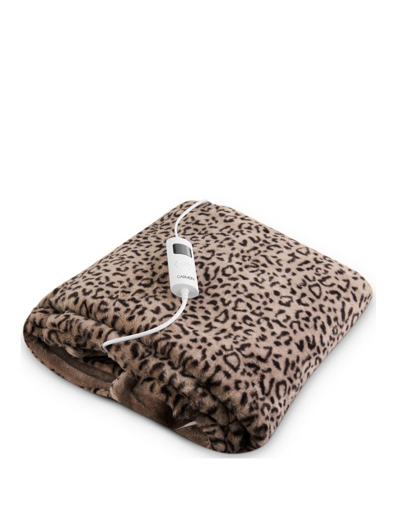 undefined Fleece Electric Over Blanket- Leopard