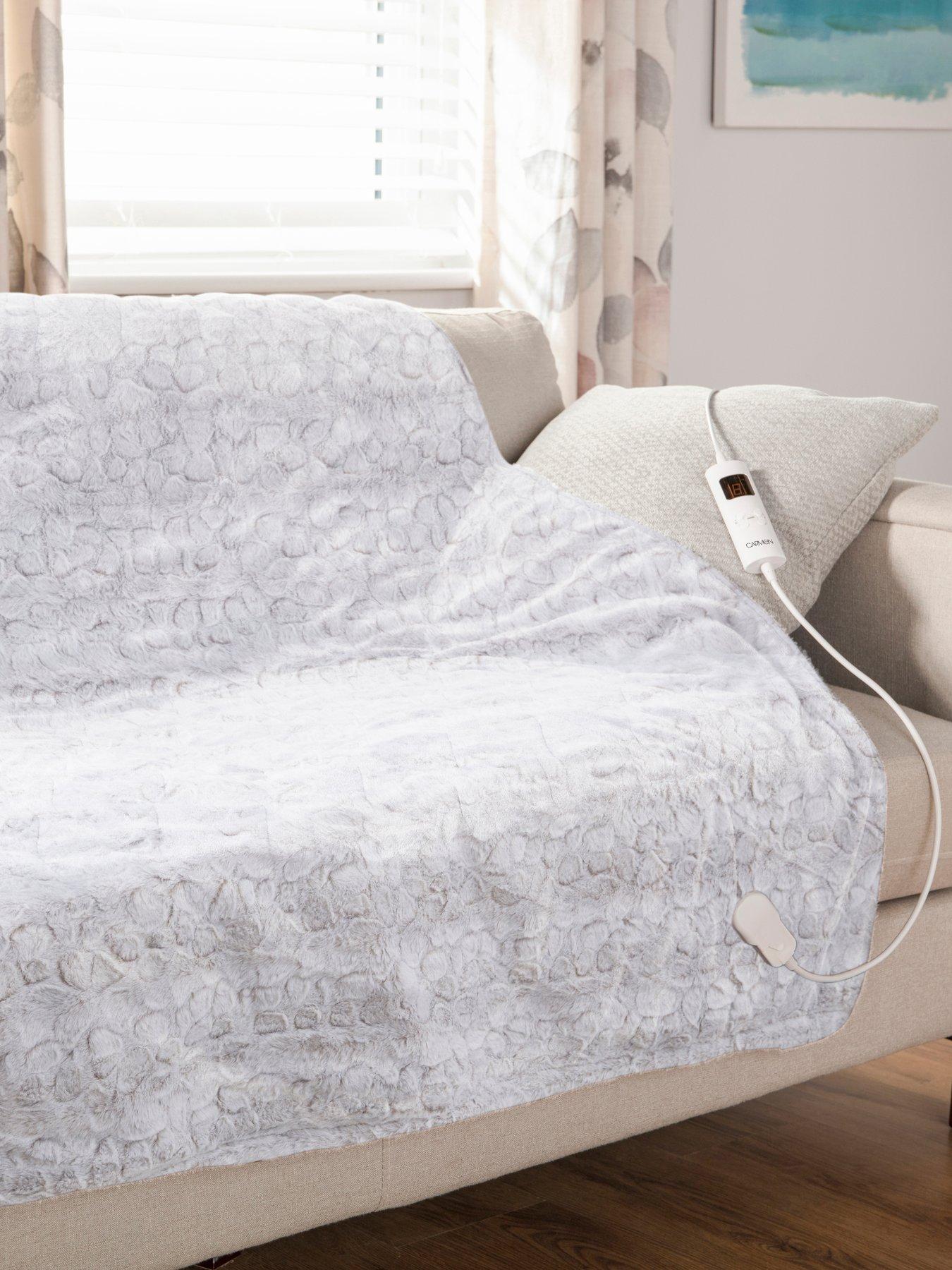 Image 1 of 7 of Carmen Fleece Electric Heated Throw &amp; Over Blanket, Winter Hare