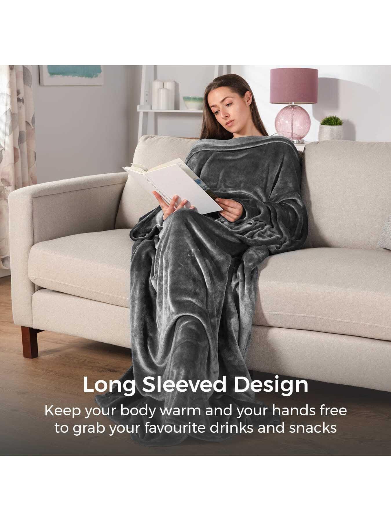 Image 3 of 6 of Carmen Heated Wearable Blanket- Grey