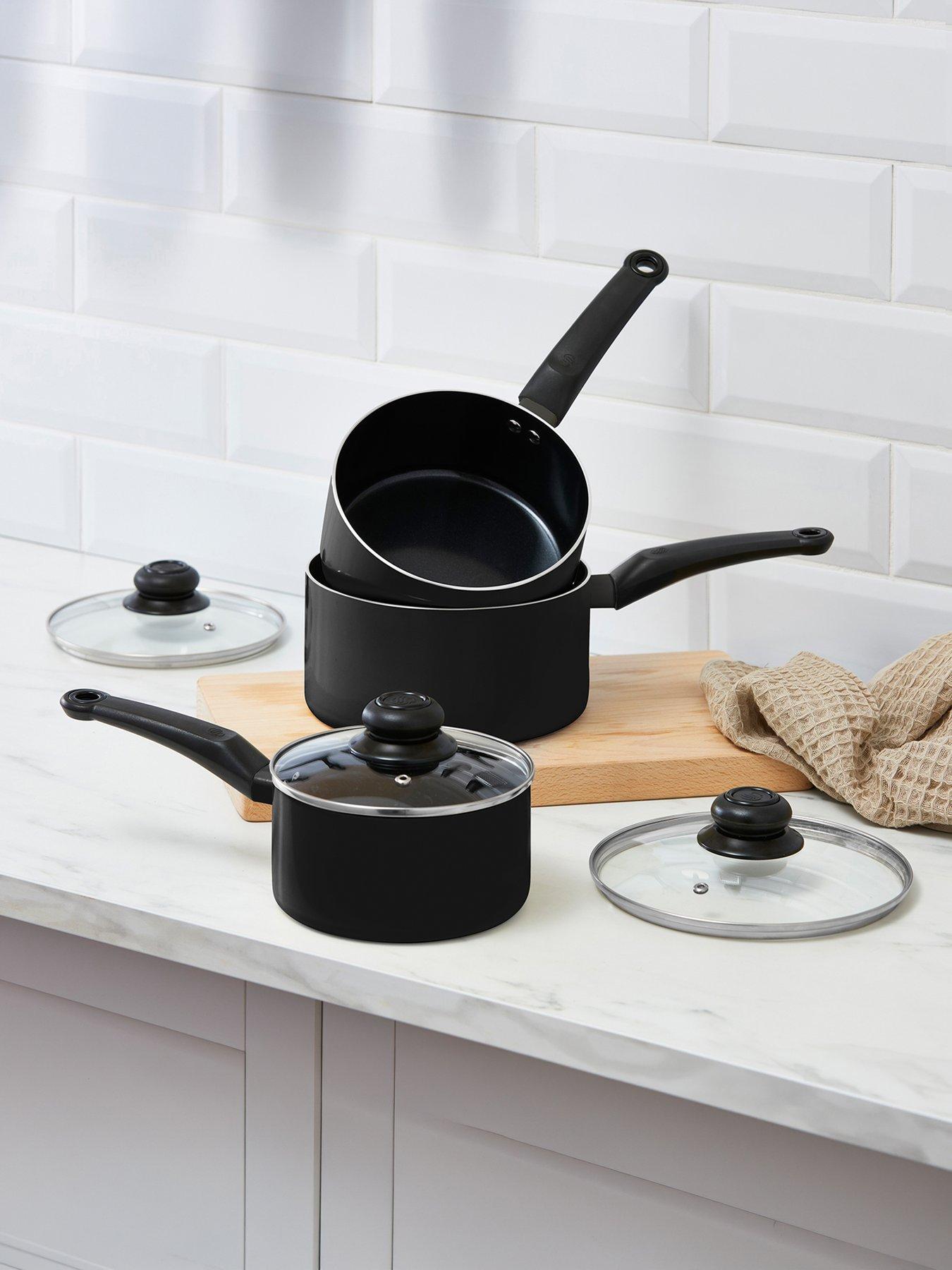 Swan Townhouse 3 Piece Saucepan Set