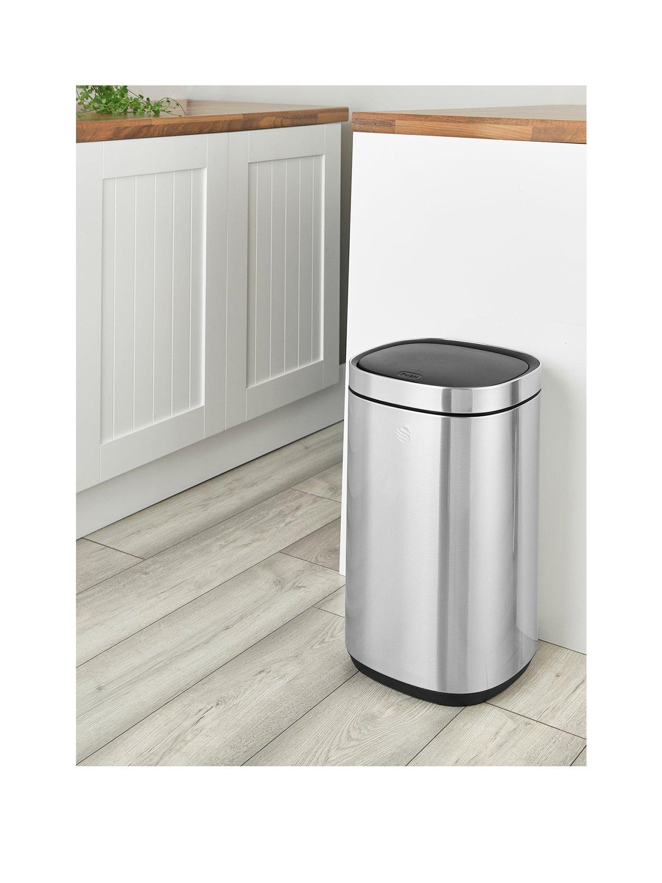 Swan 30L Touch Bin with Retainer Ring, Stainless Steel