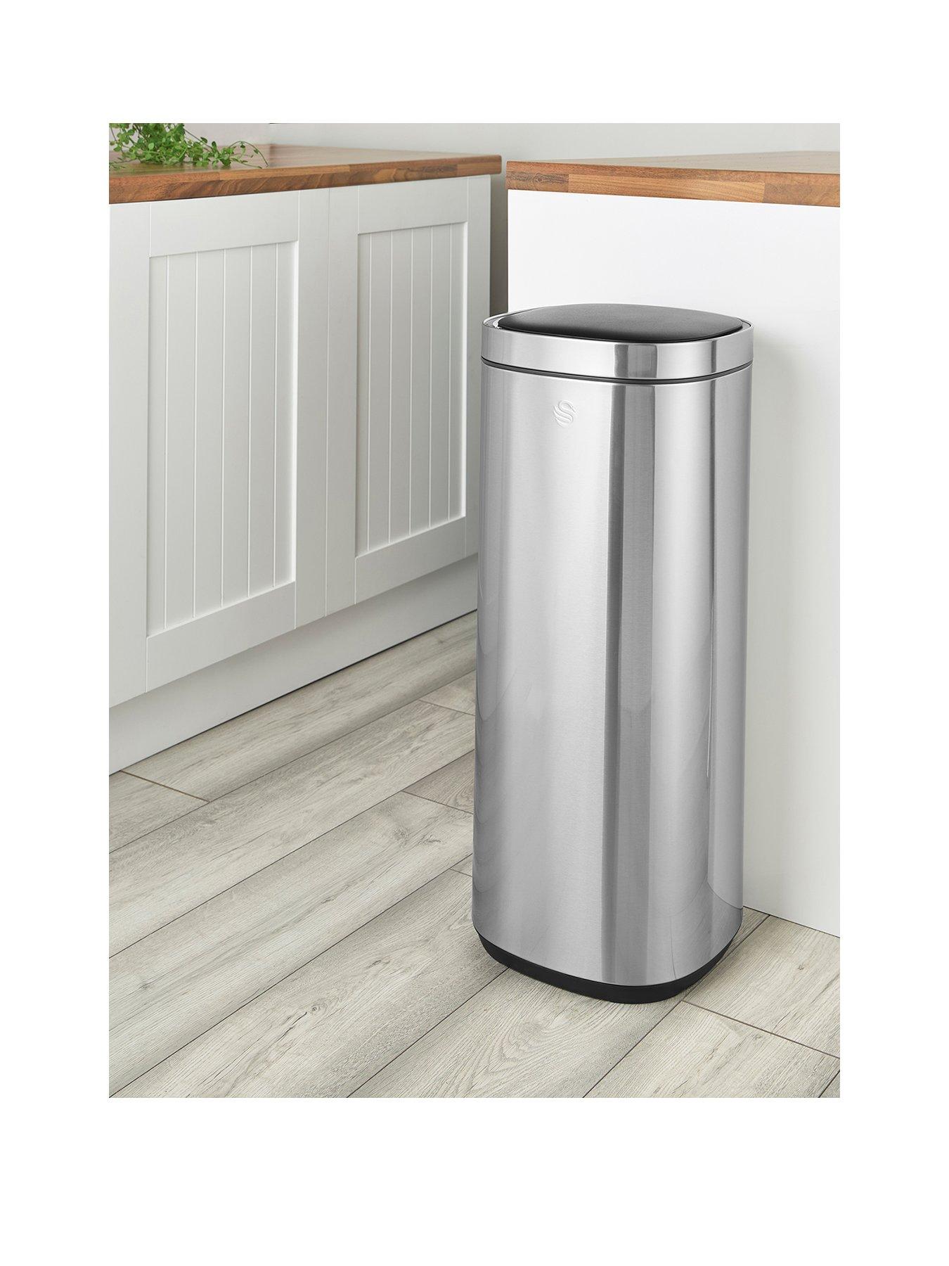 Swan 50L Sensor Bin with Odour Control, Stainless Steel