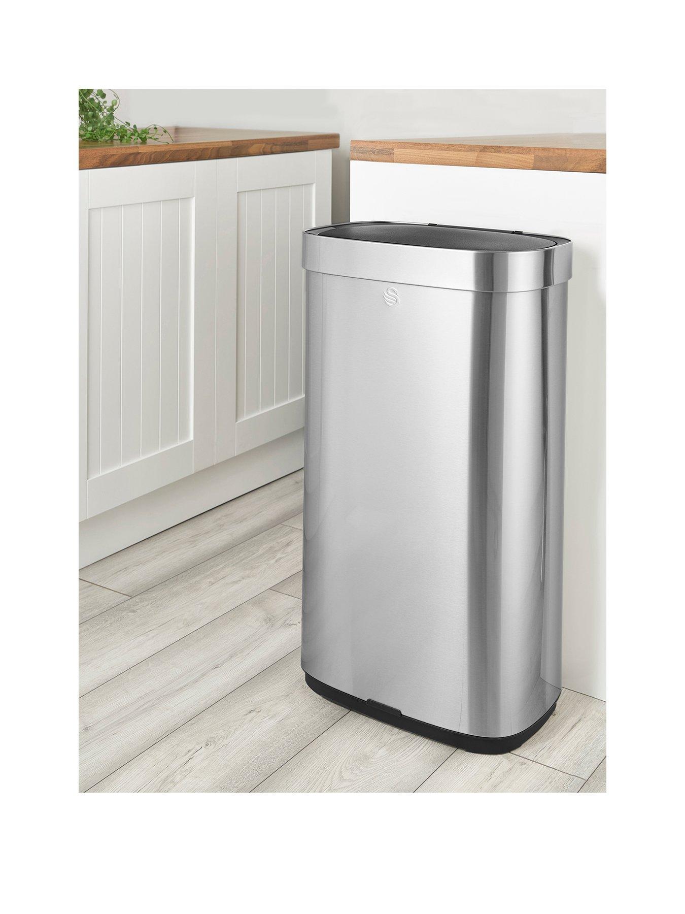 Swan 80L Rechargeable Sensor Bin with Odour Control, Stainless Steel