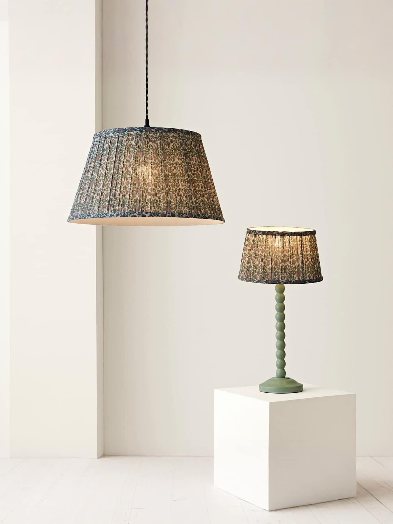 Image 7 of 7 of ValueLights Abel Large Pleated Tapered Floral Easy Fit Ceiling Pendant Light Lamp Shade