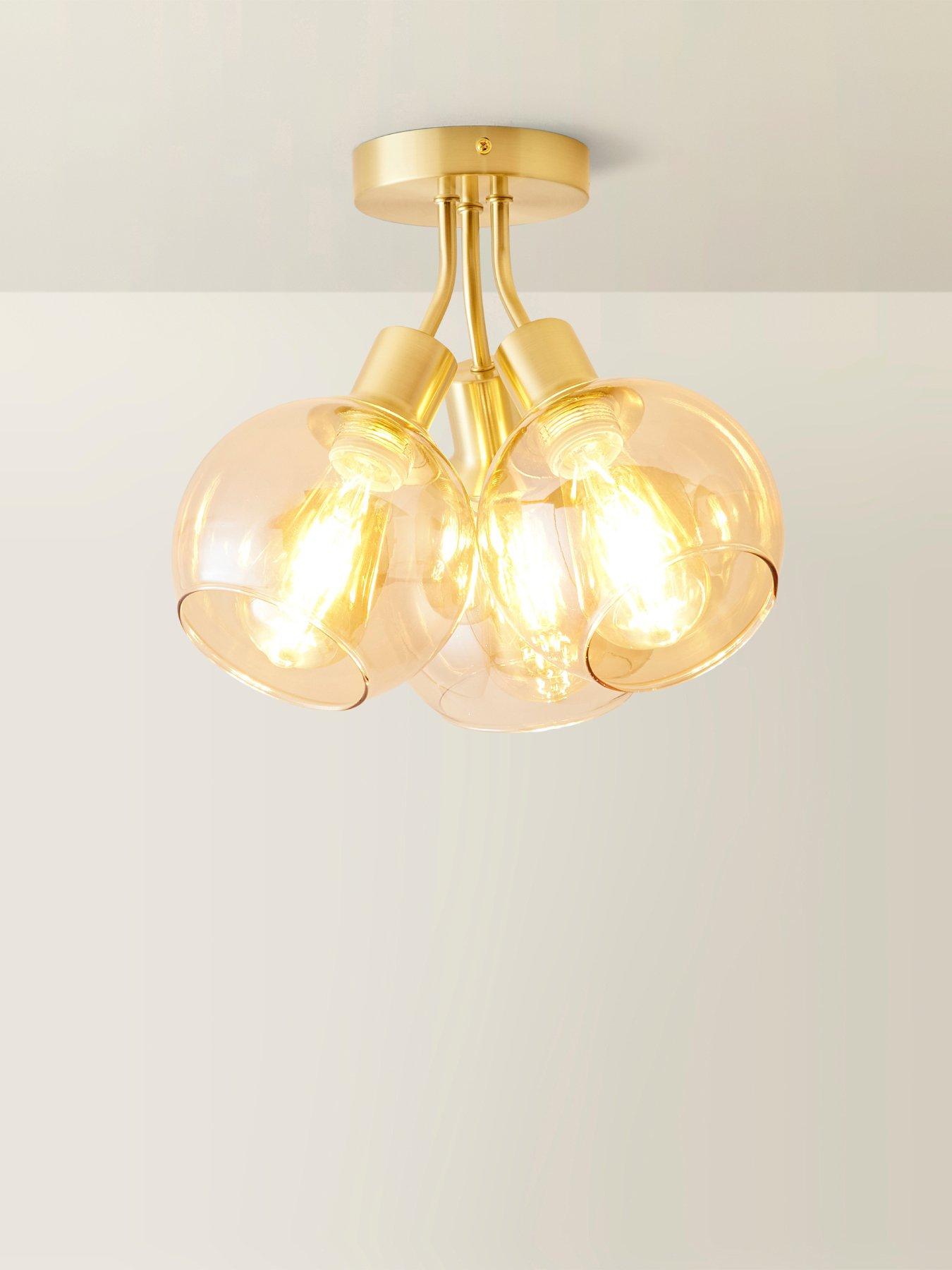 Image 4 of 6 of ValueLights Bellamy Brushed Gold Bubble Cluster Flush Ceiling Light