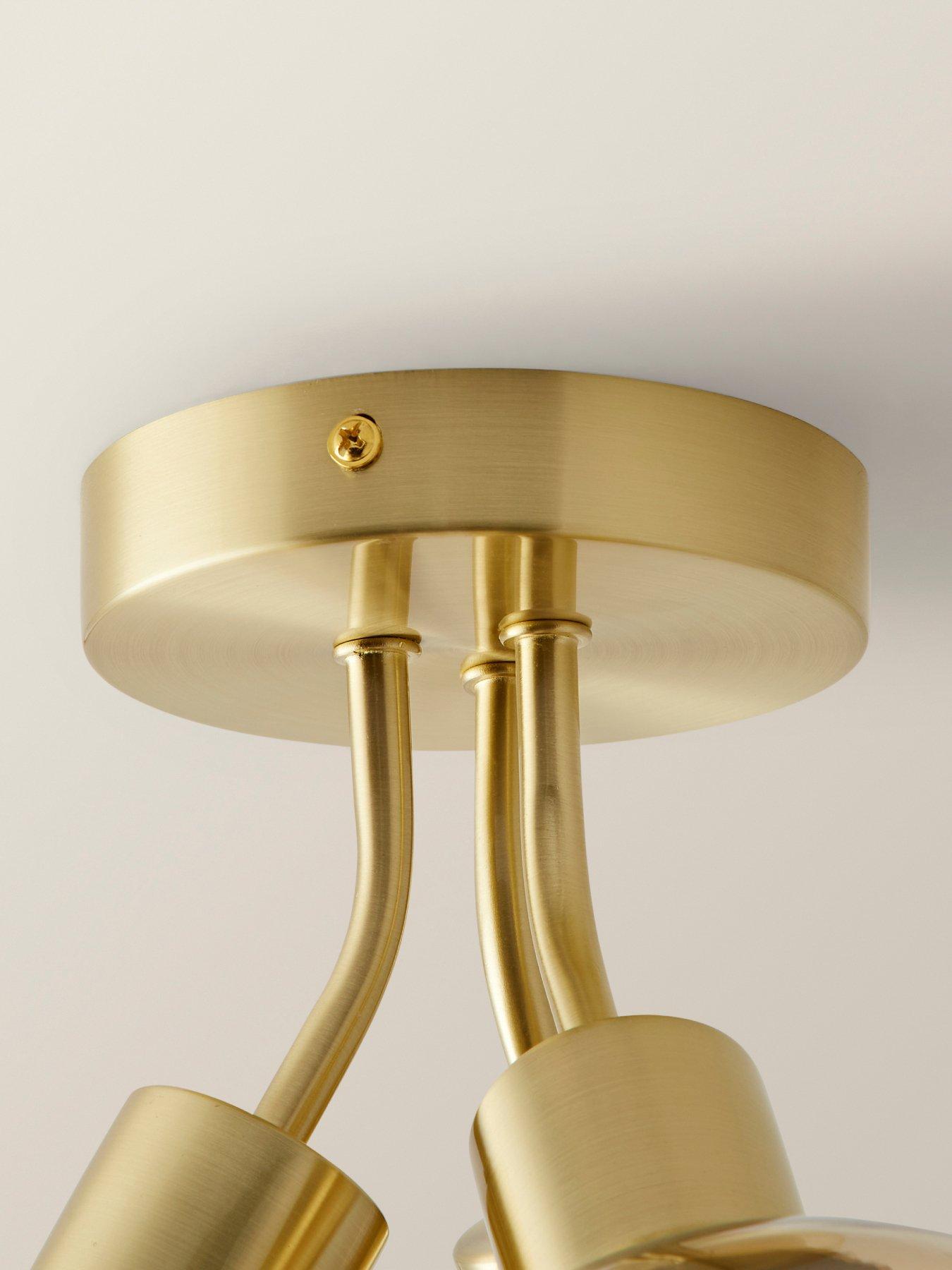 Image 6 of 6 of ValueLights Bellamy Brushed Gold Bubble Cluster Flush Ceiling Light