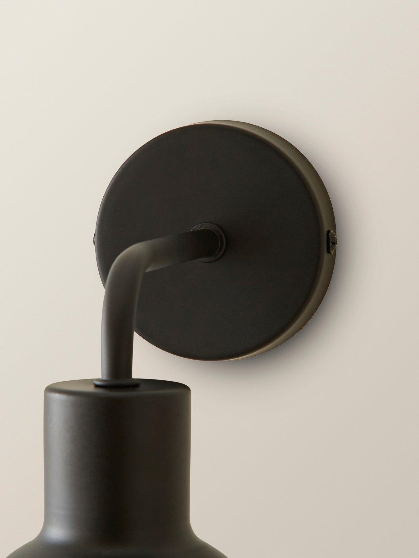 Image 6 of 6 of ValueLights Bellamy Black Glass Globe Rechargeable Wall Light