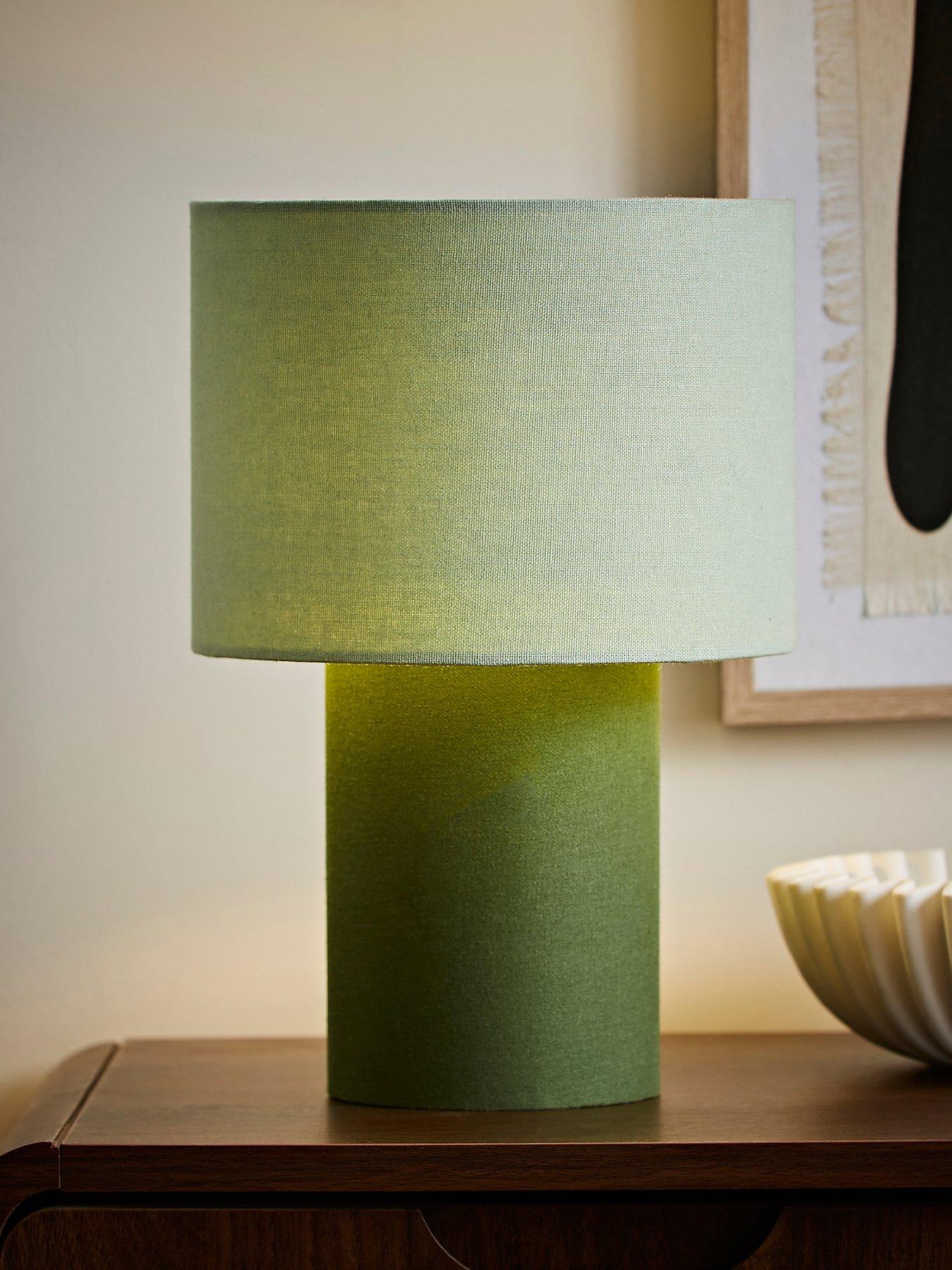 undefined Bobby Green Colour Clash Duo Fabric Table Lamp