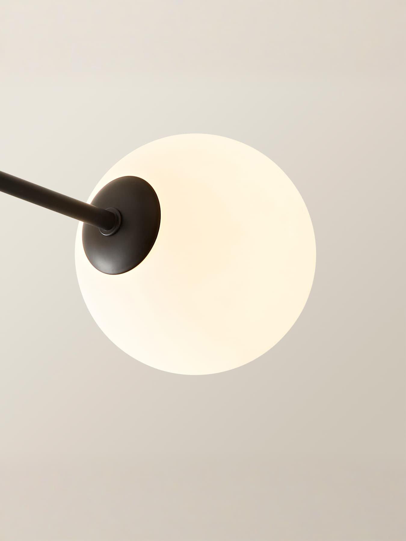 Image 5 of 6 of ValueLights Darla Black 4 Way Frosted Globe Bathroom Ceiling Light