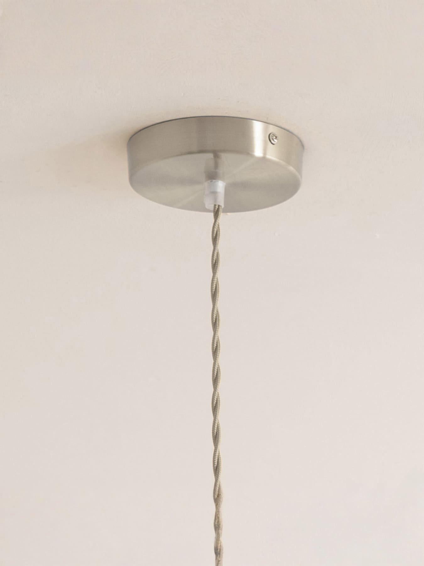 Image 5 of 5 of ValueLights Lane Green Glass 5 Tier Layer Shade Brushed Chrome Single Ceiling Pendant Light
