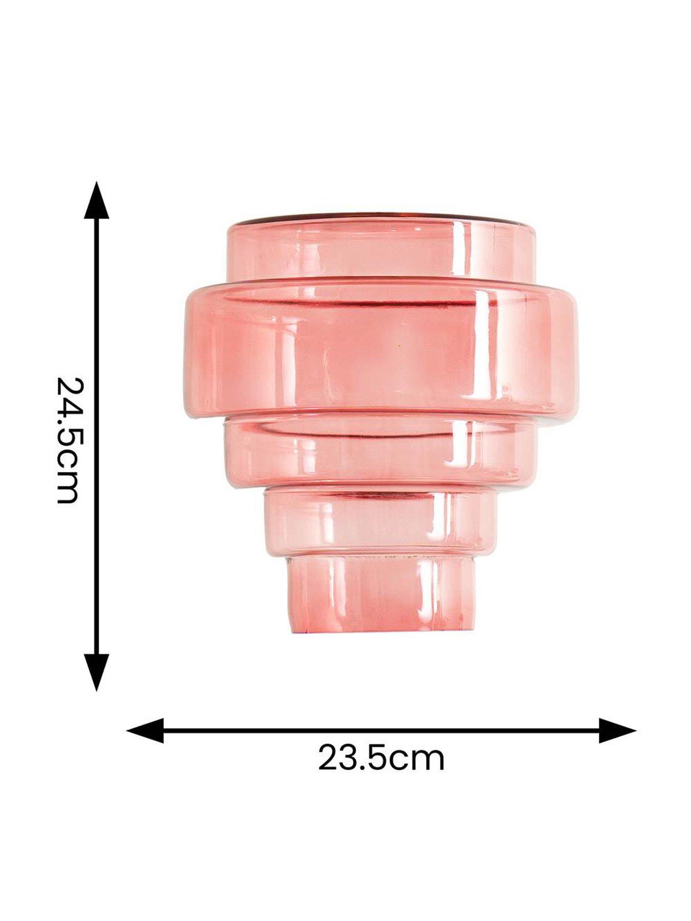 Image 7 of 7 of ValueLights Lane Pink Glass 5 Tier Layered Easy Fit Ceiling Pendant Lamp Shade