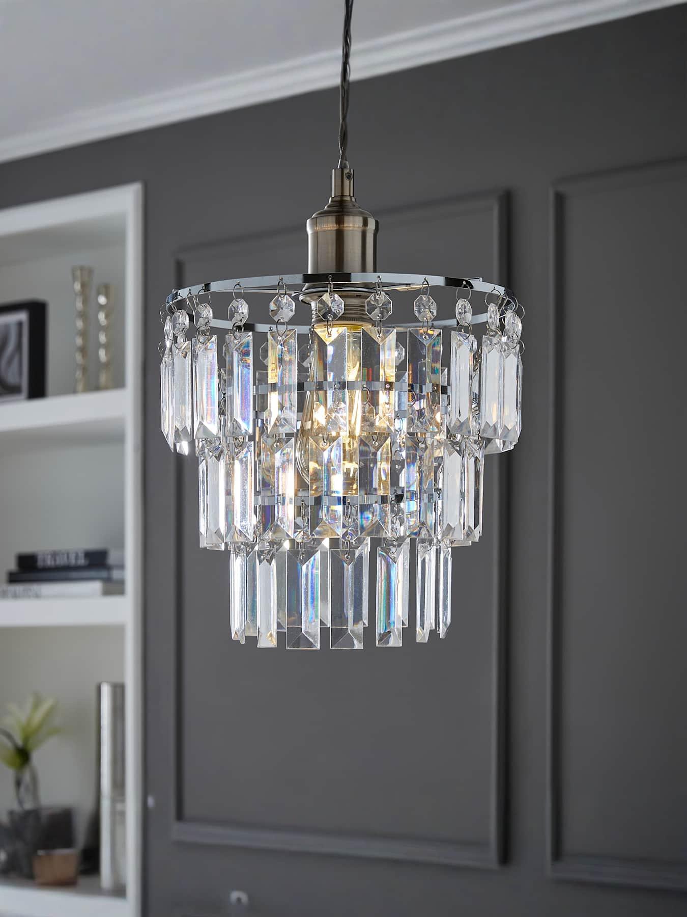undefined Kelsks Ne Pendant Shade Chrome  Clear