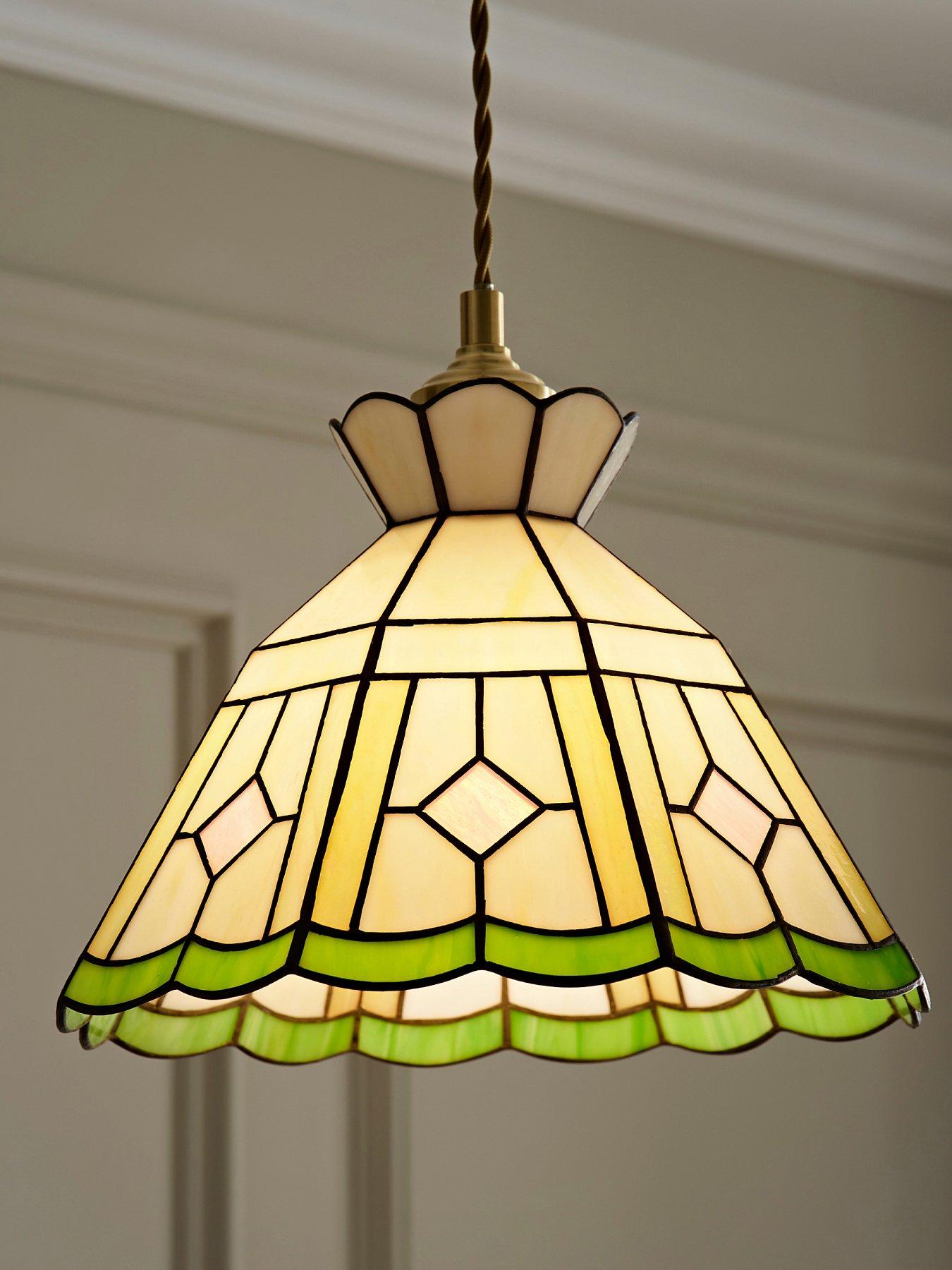 undefined Beatrix Tiffany Glass Easy Fit Ceiling Pendant Light Lamp Shade