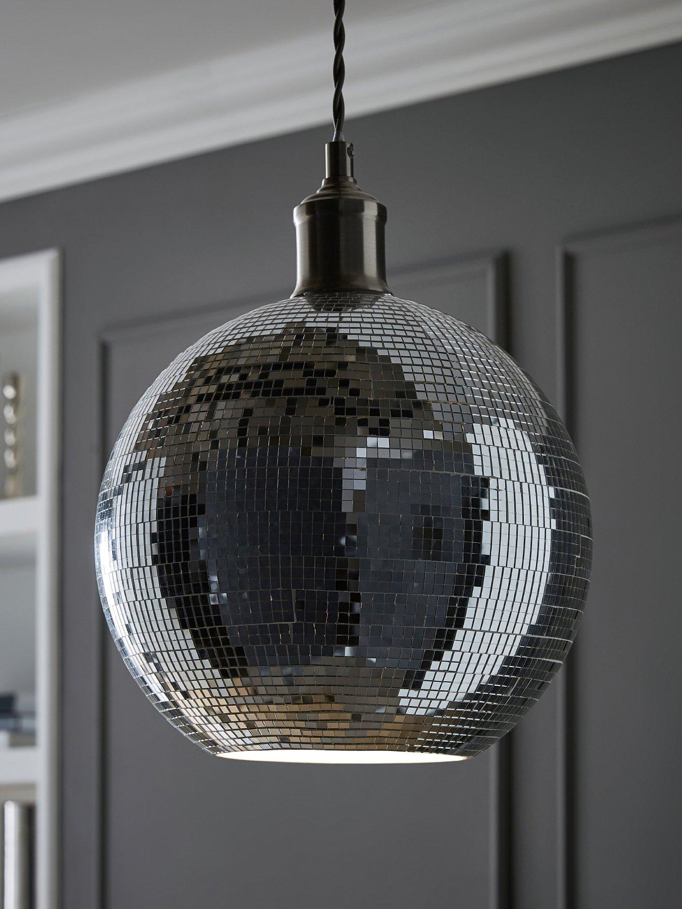ValueLights Dolly Disco Ball Mirror Easy Fit Ceiling Pendant Light Lamp Shade