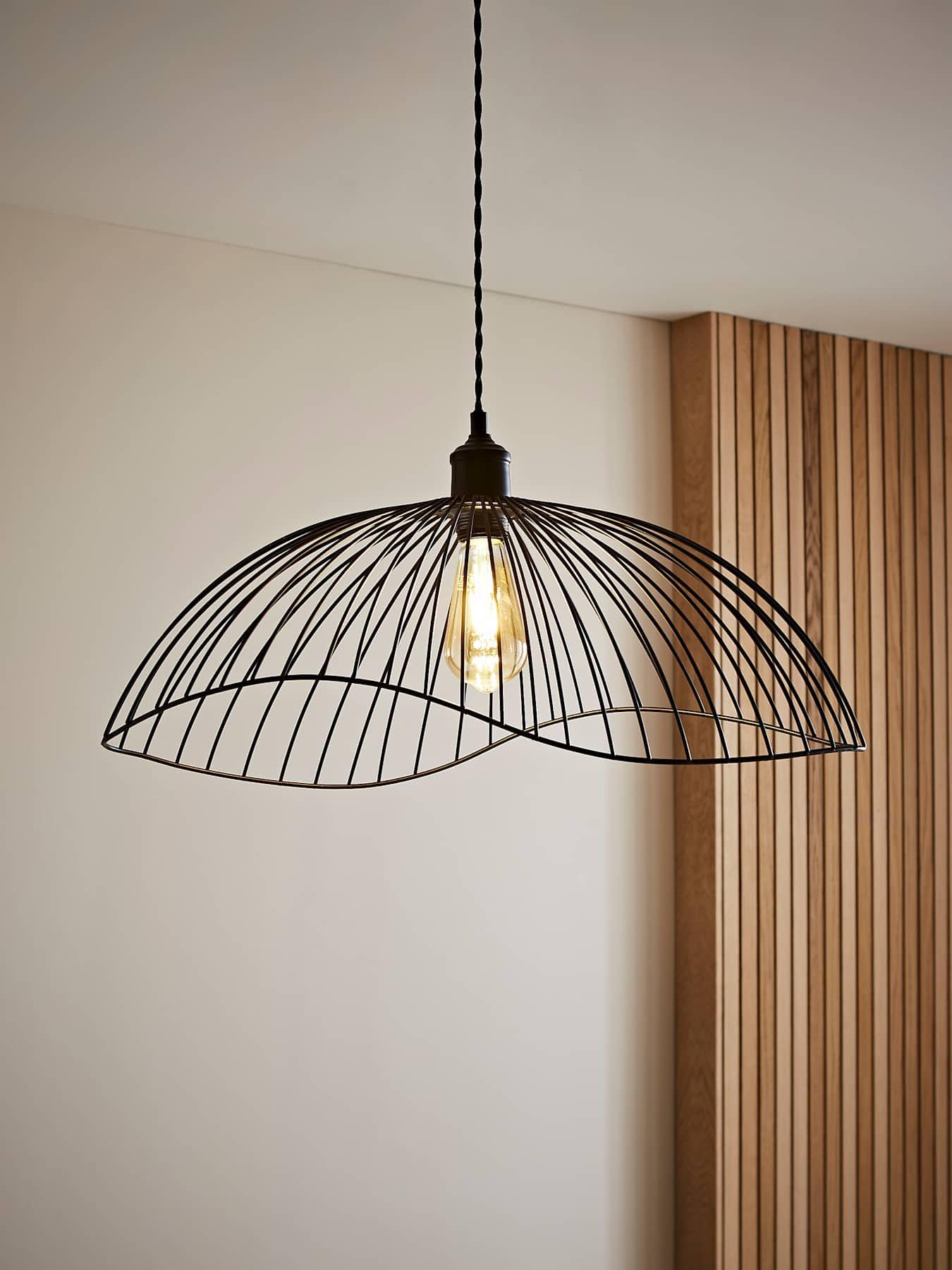 ValueLights Covelas Black Wavy Wire Ne Pendant Shade