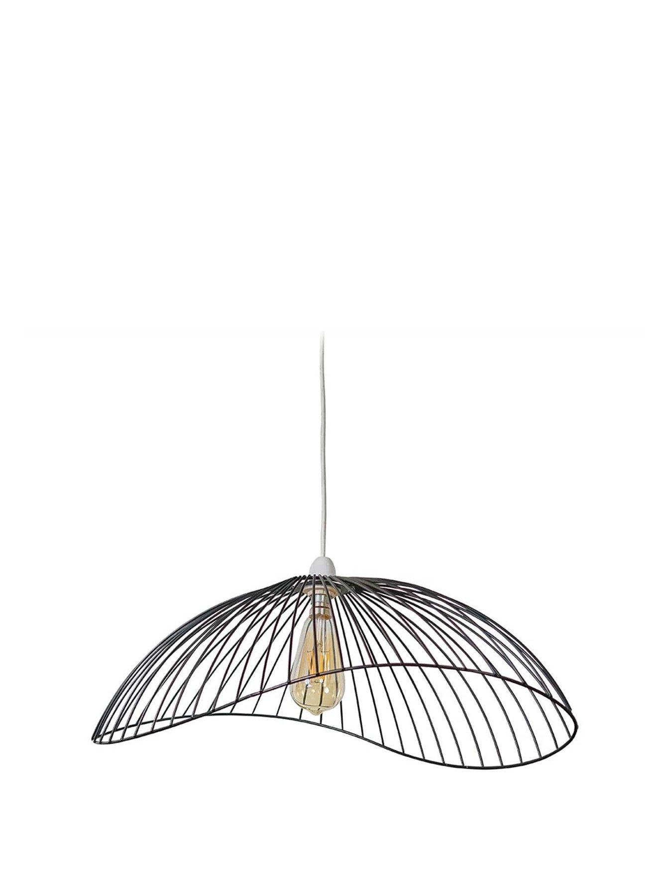  image of valuelights-covelas-black-wavy-wire-ne-pendant-shade