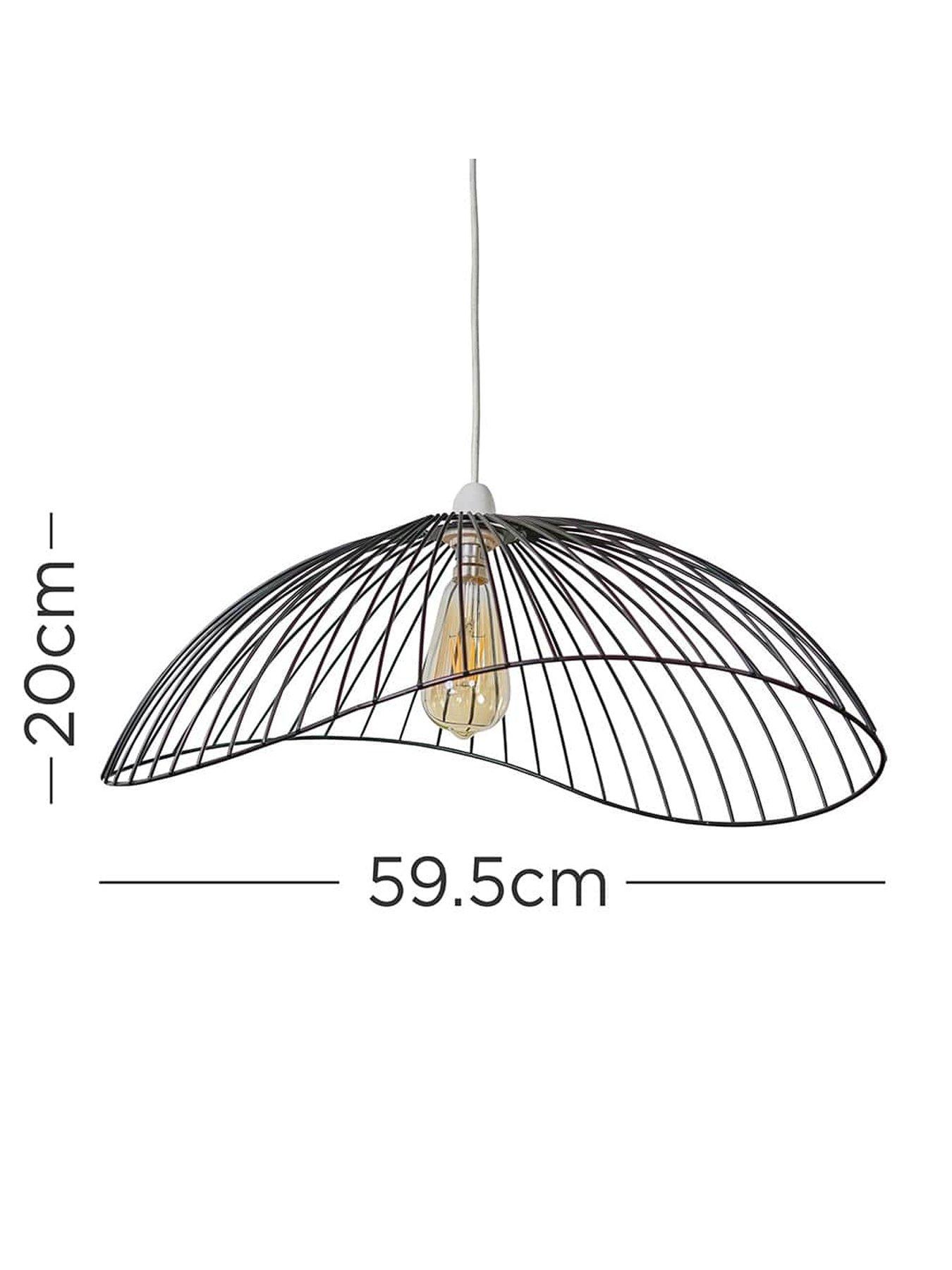 image of valuelights-covelas-black-wavy-wire-ne-pendant-shade