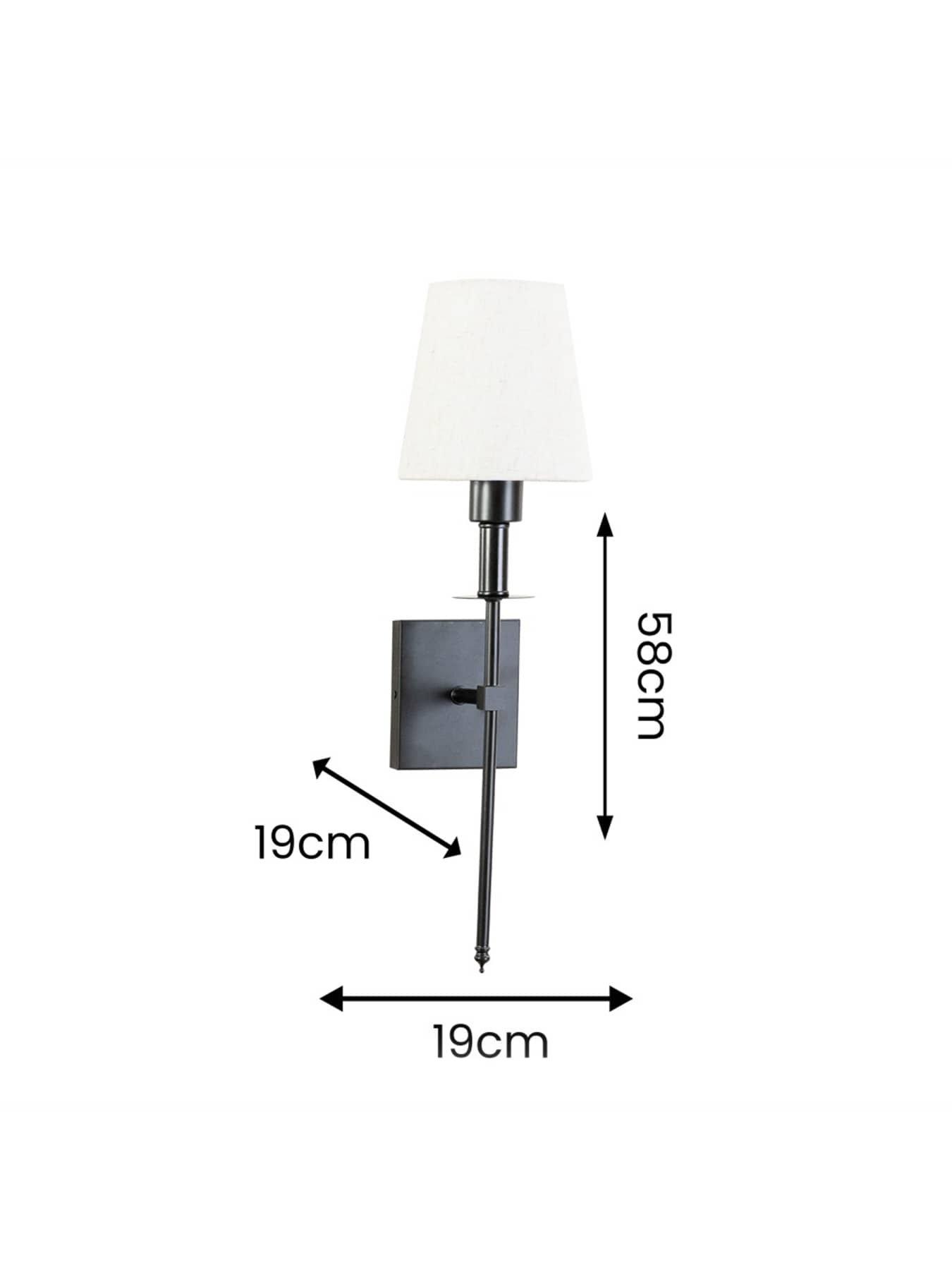 Image 6 of 6 of ValueLights Pair Of Kincaid Black Rechargeable Easy Fit Wall Light With Shade