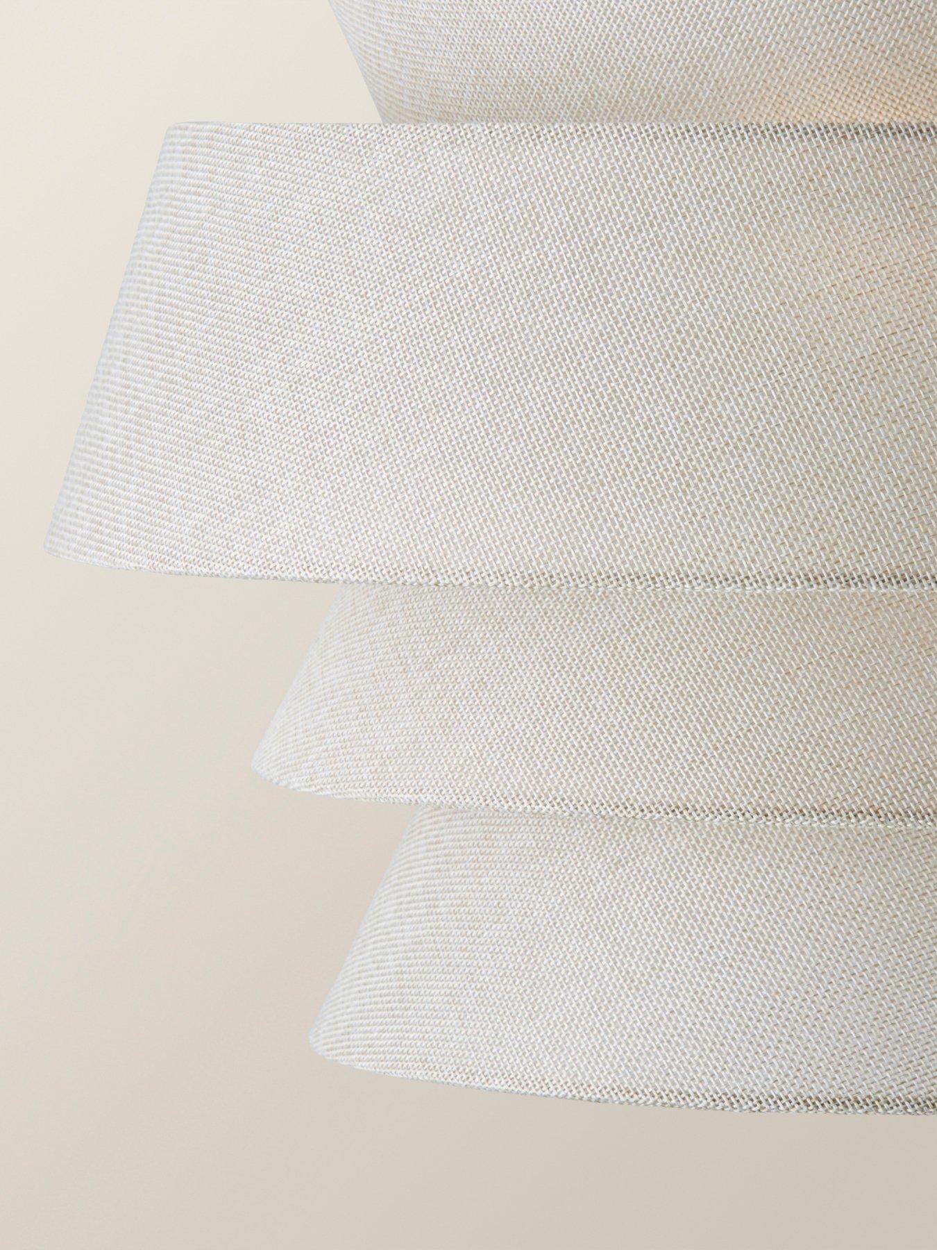 Image 5 of 6 of ValueLights Valerie Natural Linen 5 Tier Easy Fit Drum Ceiling Pendant Light Lamp Shade