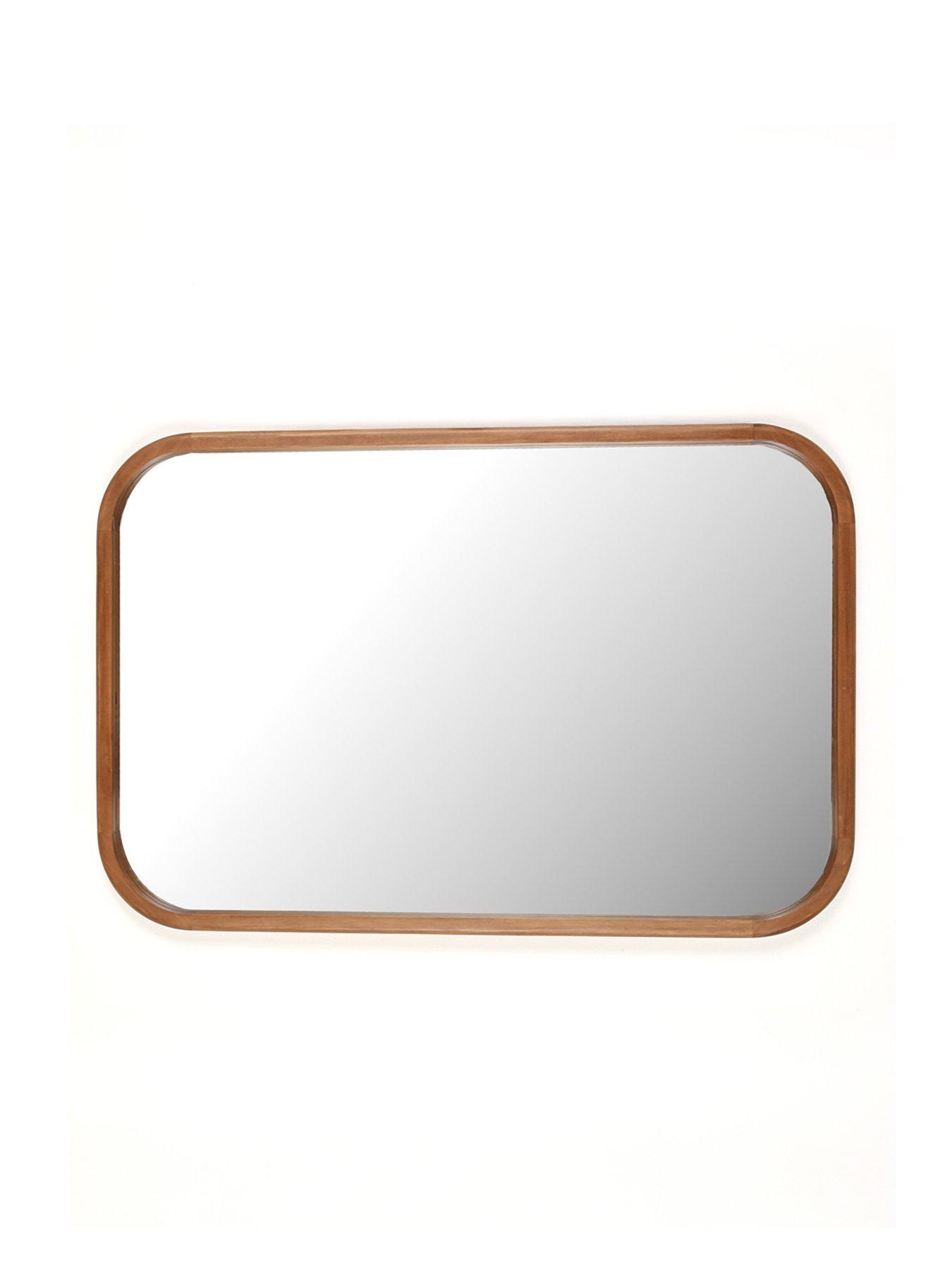 Image 4 of 5 of The Very Collection Rounded Square Wooden Mirror 61x91cm