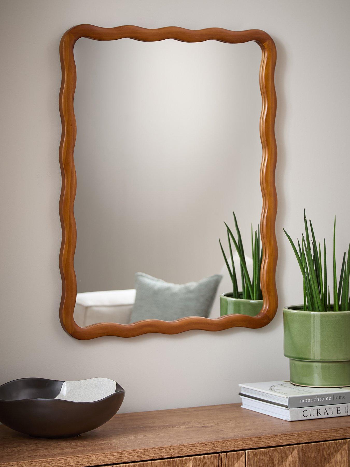 The Very Collection Wood Wiggle Rectangle Mirror 56x71cm