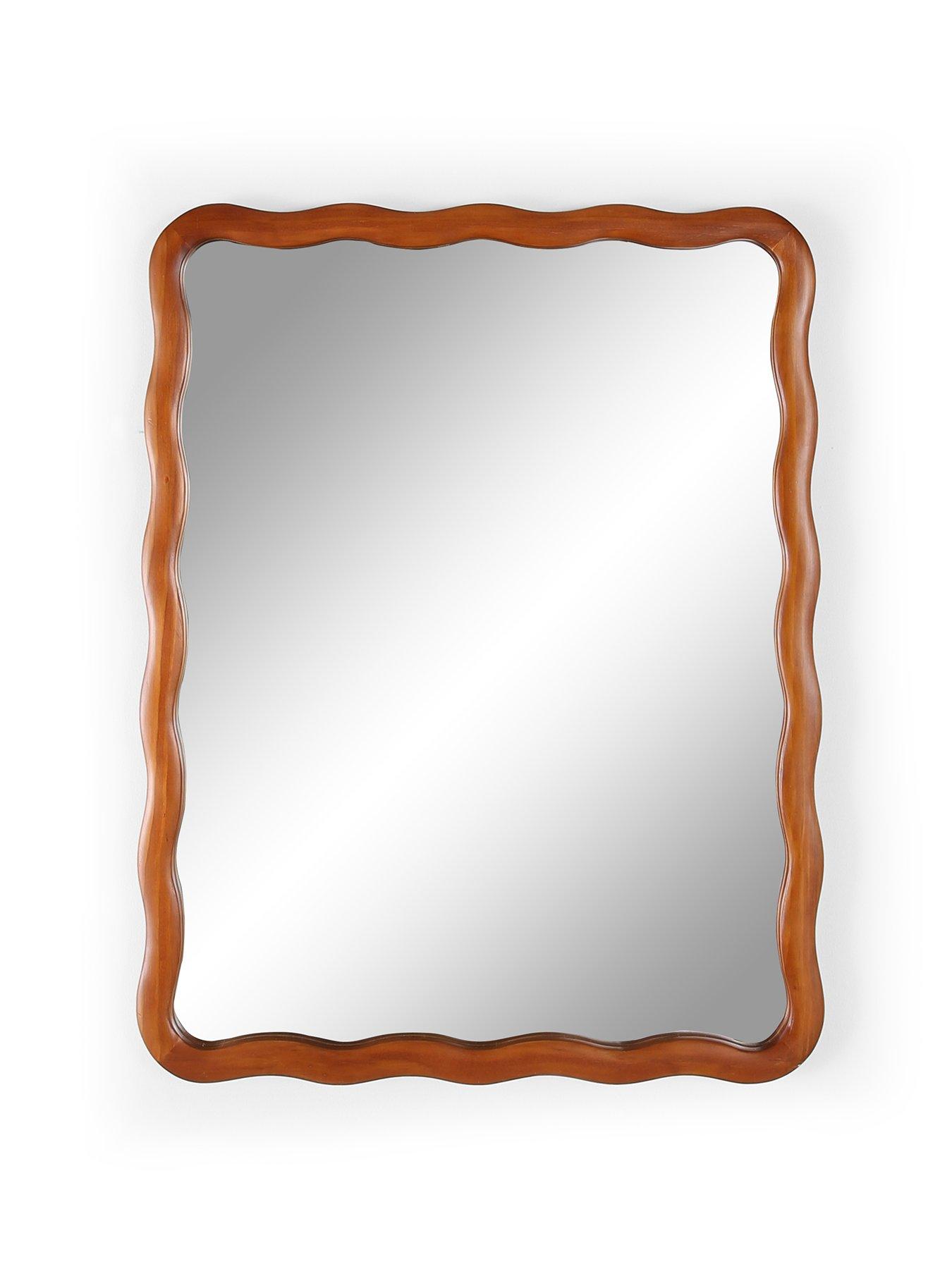  image of the-very-collection-wood-wiggle-rectangle-mirror-56x71cm