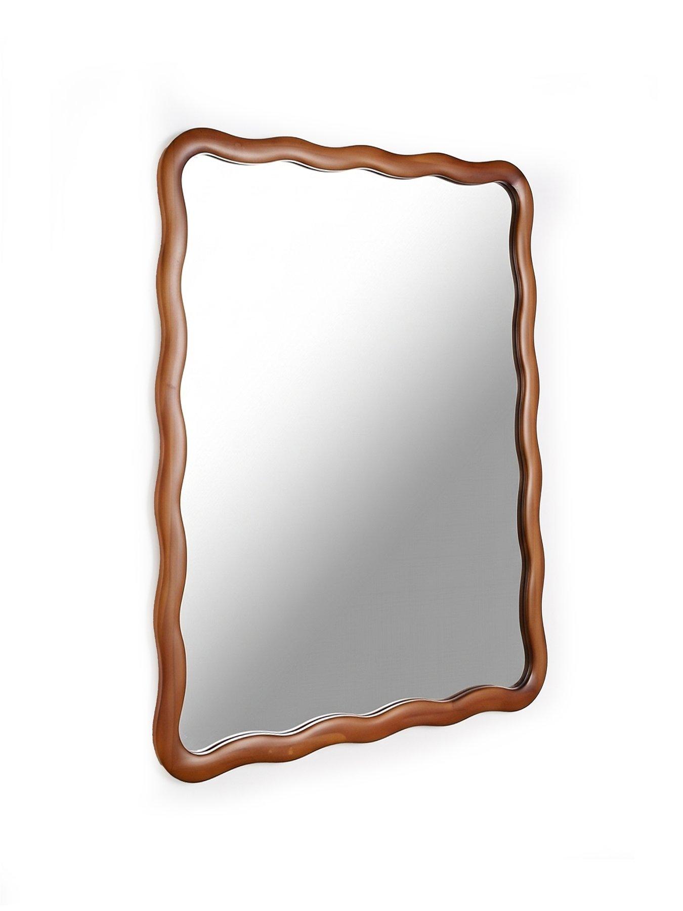  image of the-very-collection-wood-wiggle-rectangle-mirror-56x71cm