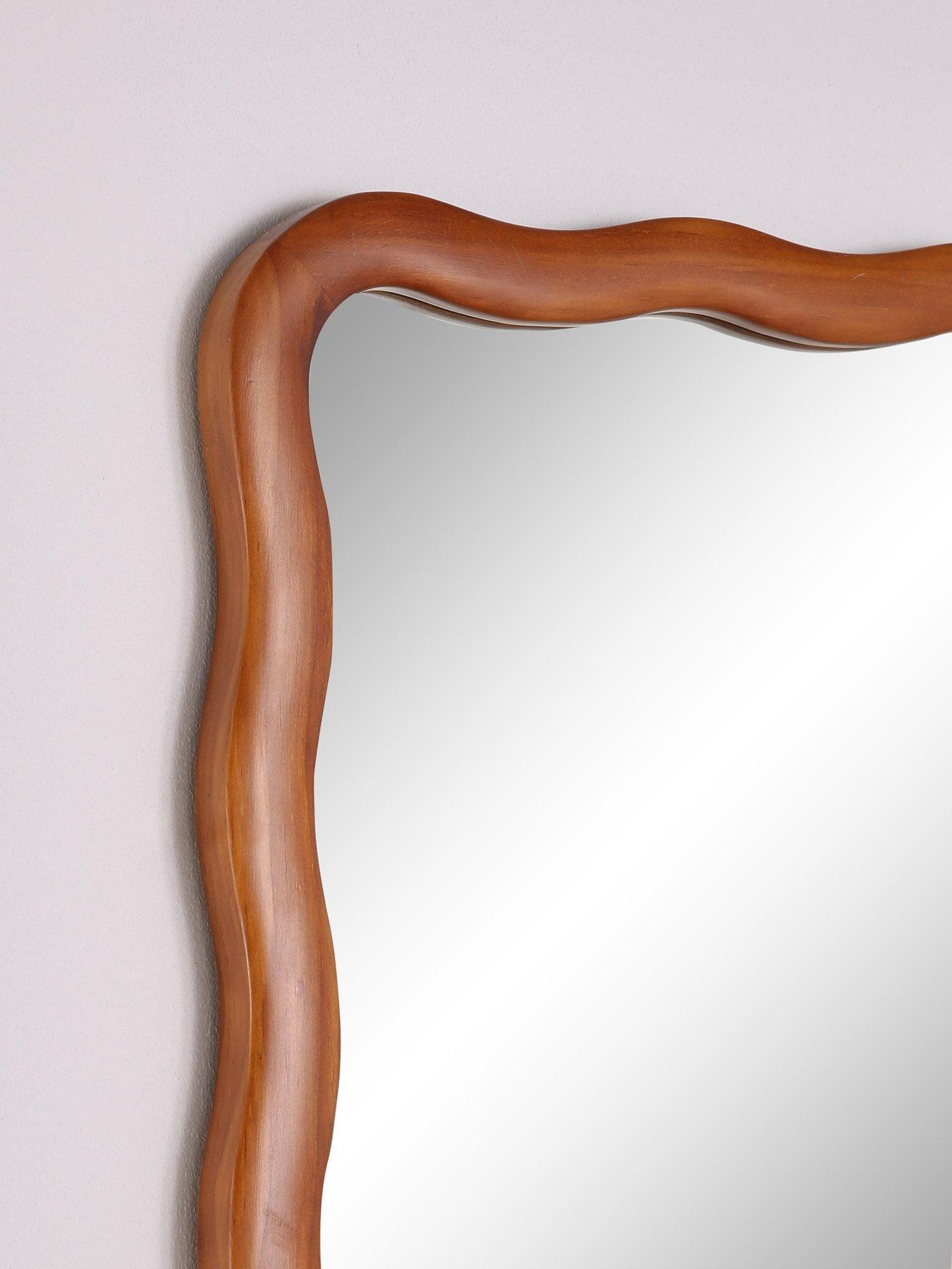  image of the-very-collection-wood-wiggle-rectangle-mirror-56x71cm