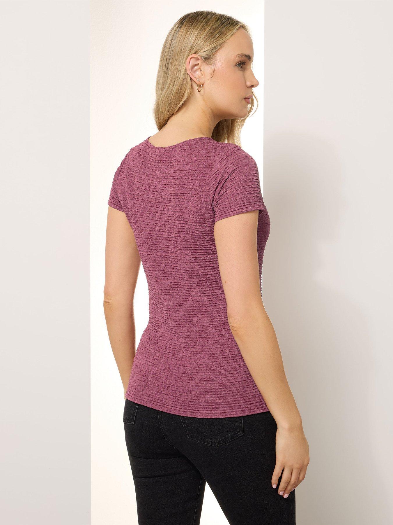 Image 2 of 3 of Long Tall Sally Textured Slash Neck Top - Blush Pink