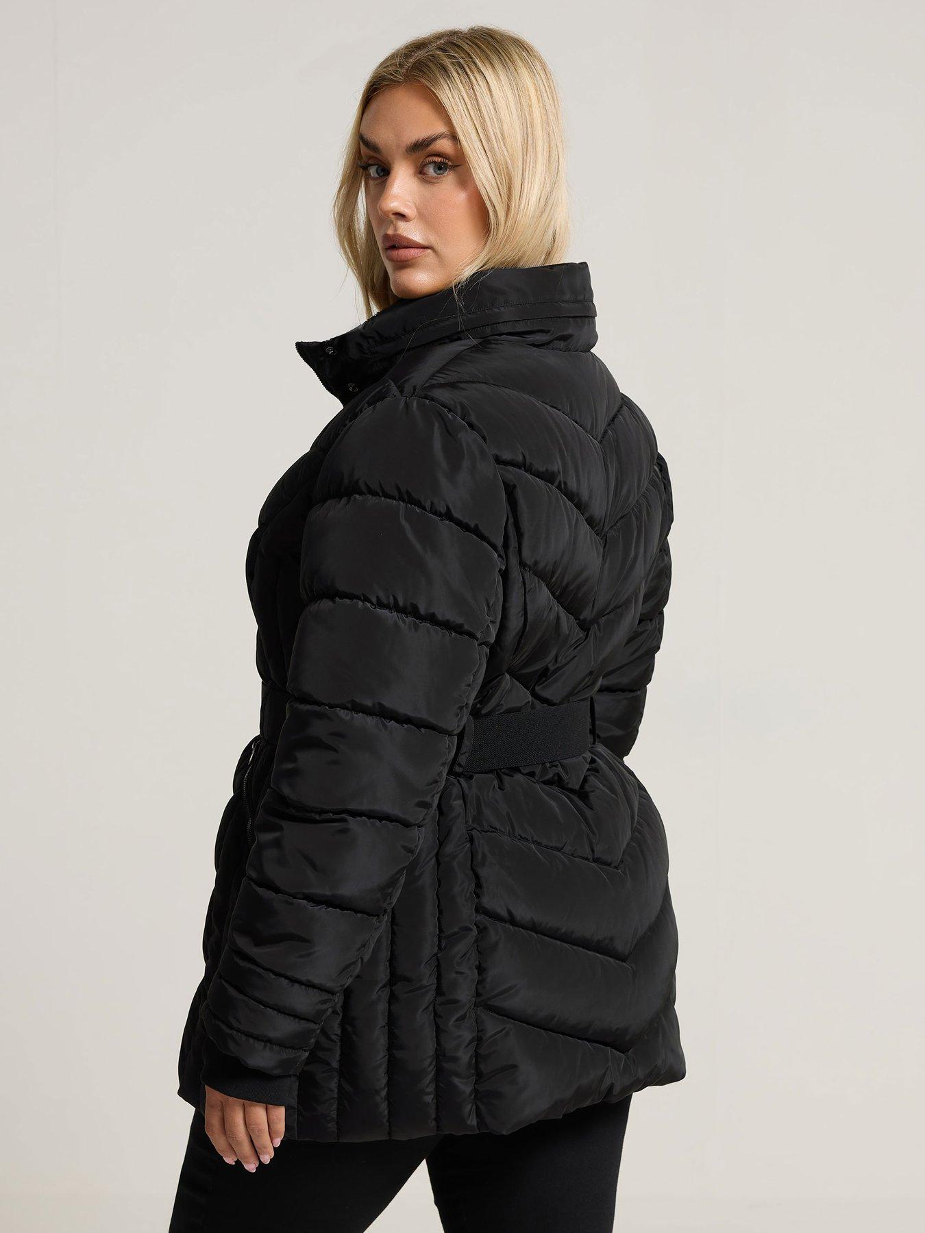 Image 2 of 4 of Yours Curve Ski Coat With Buckle - Black