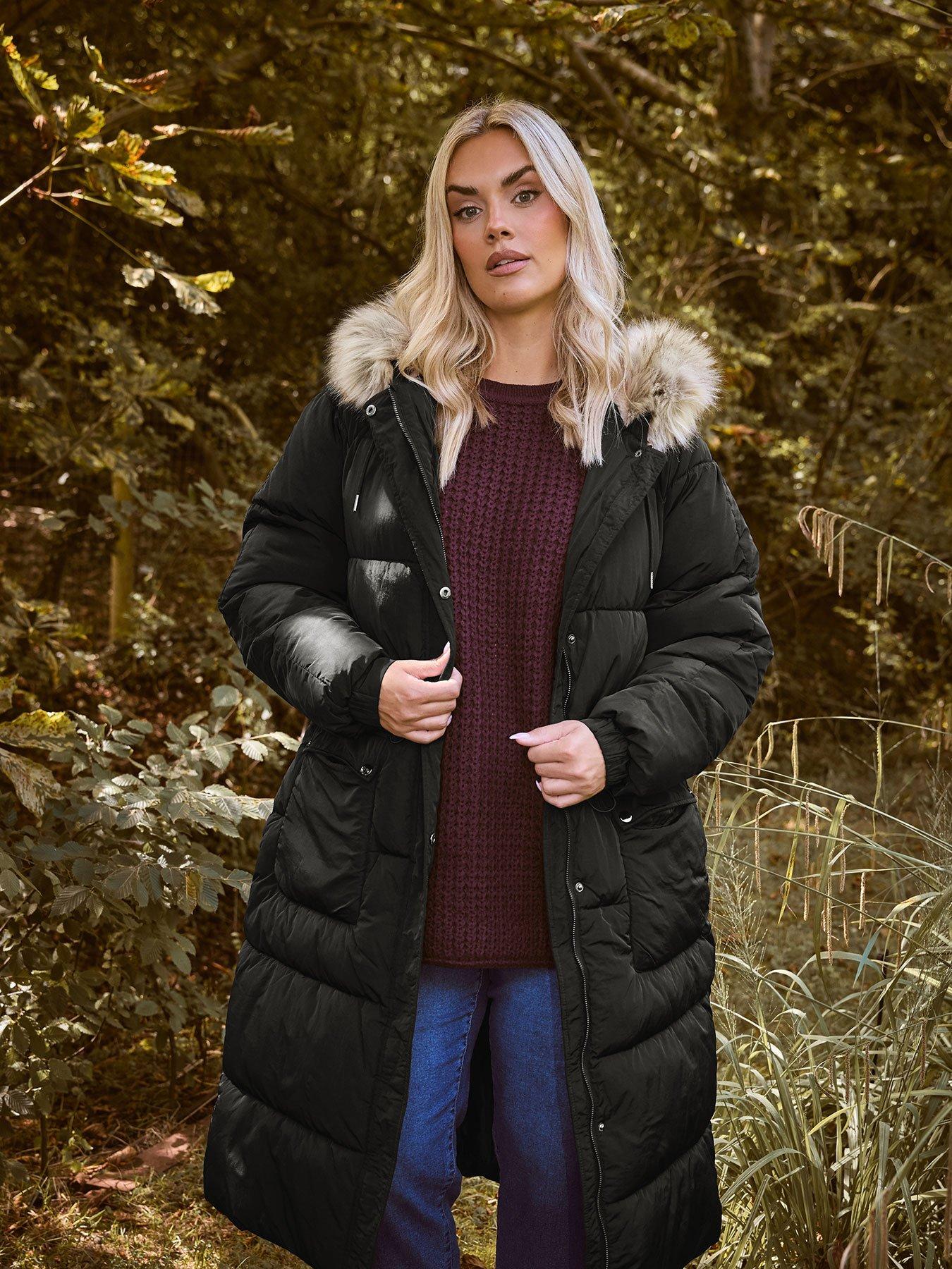 undefined Curve Padded Plush Parka - Black