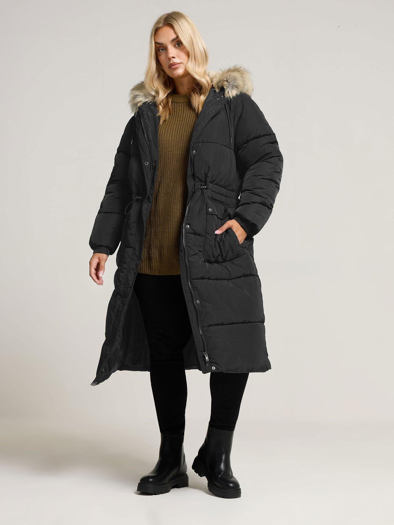 Image 3 of 4 of Yours Curve Padded Plush Parka - Black
