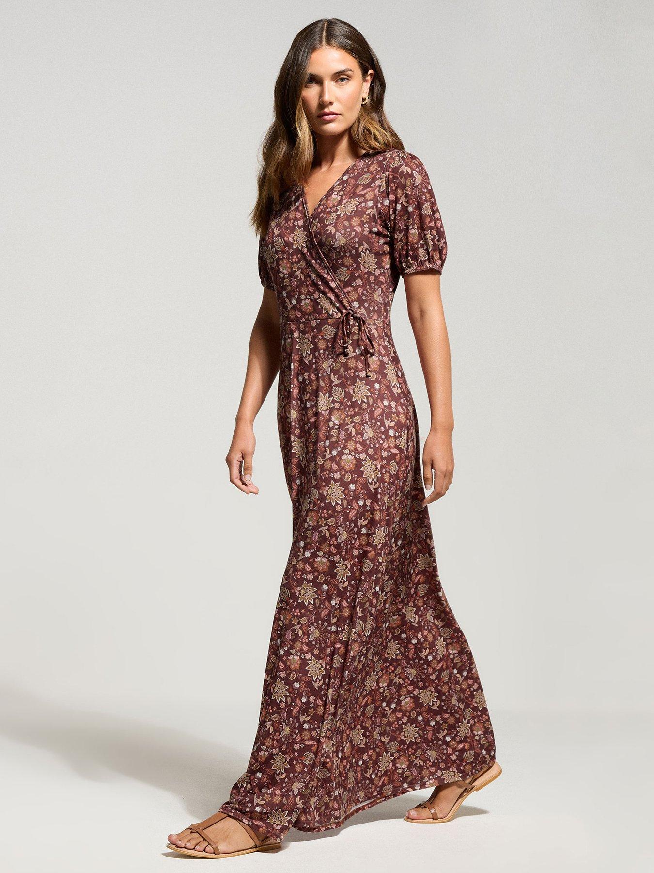 Image 3 of 4 of Long Tall Sally Paisley Wrap Maxi Dress - Red